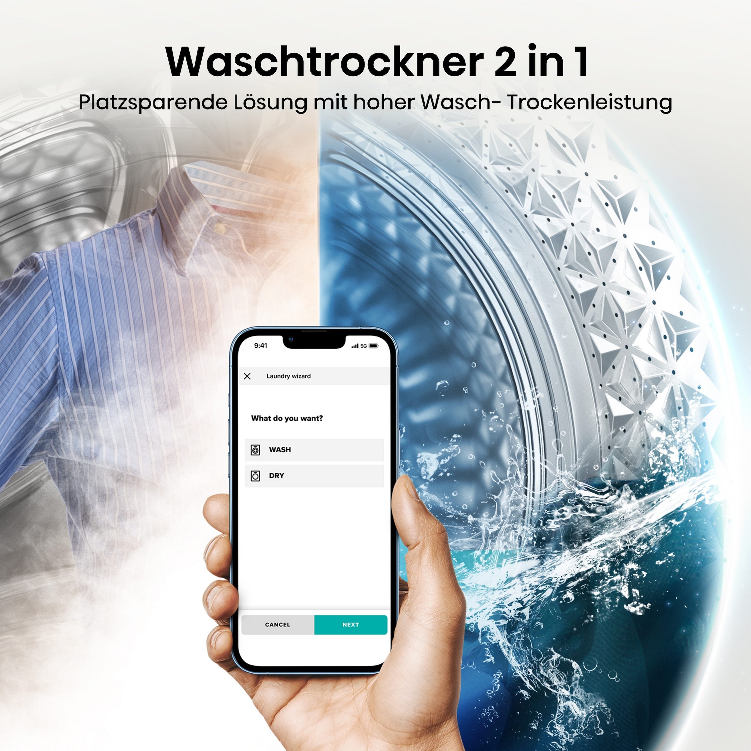 Hisense Waschtrockner »WD3S8043BB3« 3S Serie 8 kg /5 kg 72 dB(A)