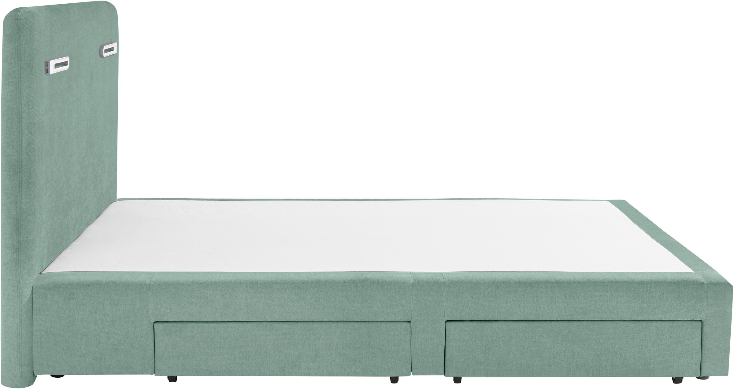 INOSIGN Boxbett »Luan«, Schubkästen, LED-Beleuchtung und Topper, in Breite 120 cm und 180 cm