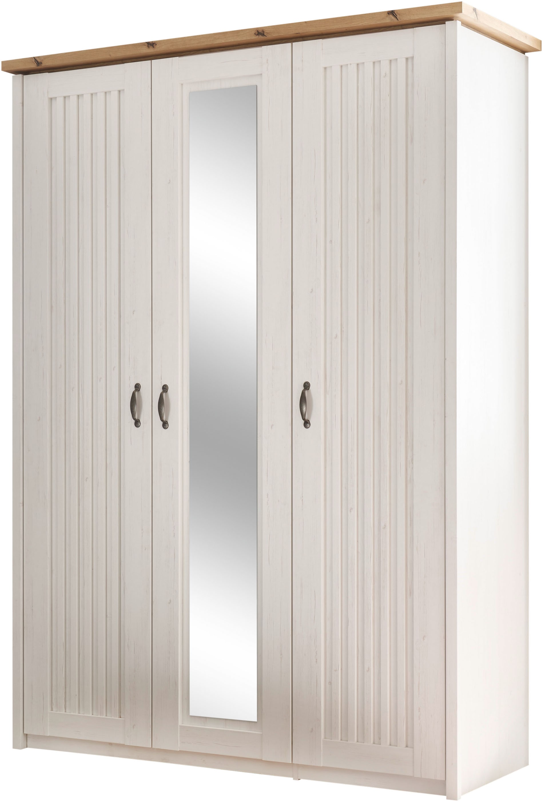 Schlafkontor Drehtürenschrank »Trient«, im Landhaustil, Schlafzimmerschrank mit Spiegel