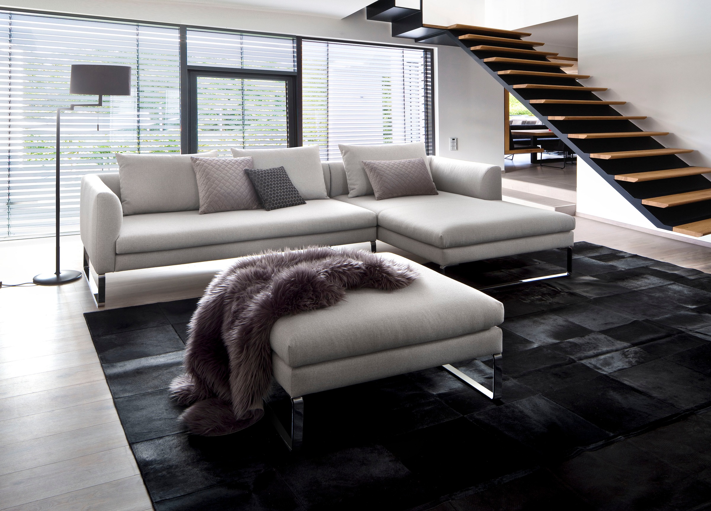 3C Candy Ecksofa »Avola modern elegantes Designsofa mit Bügelfuß, L-Form«, günstig online kaufen