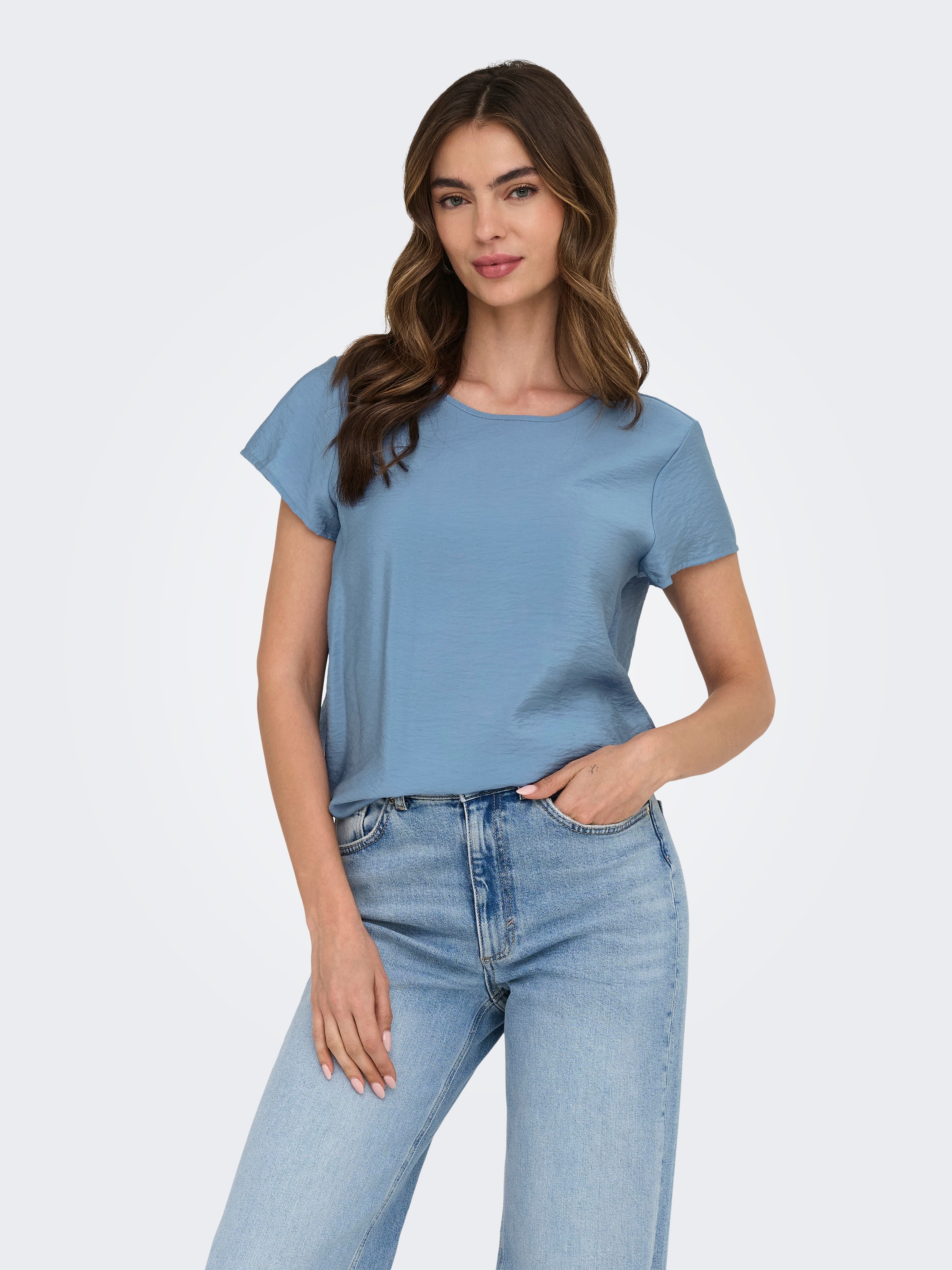 ONLY Blusenshirt »ONLAYA LIFE S/S O-NECK TOP NOOS PTM«