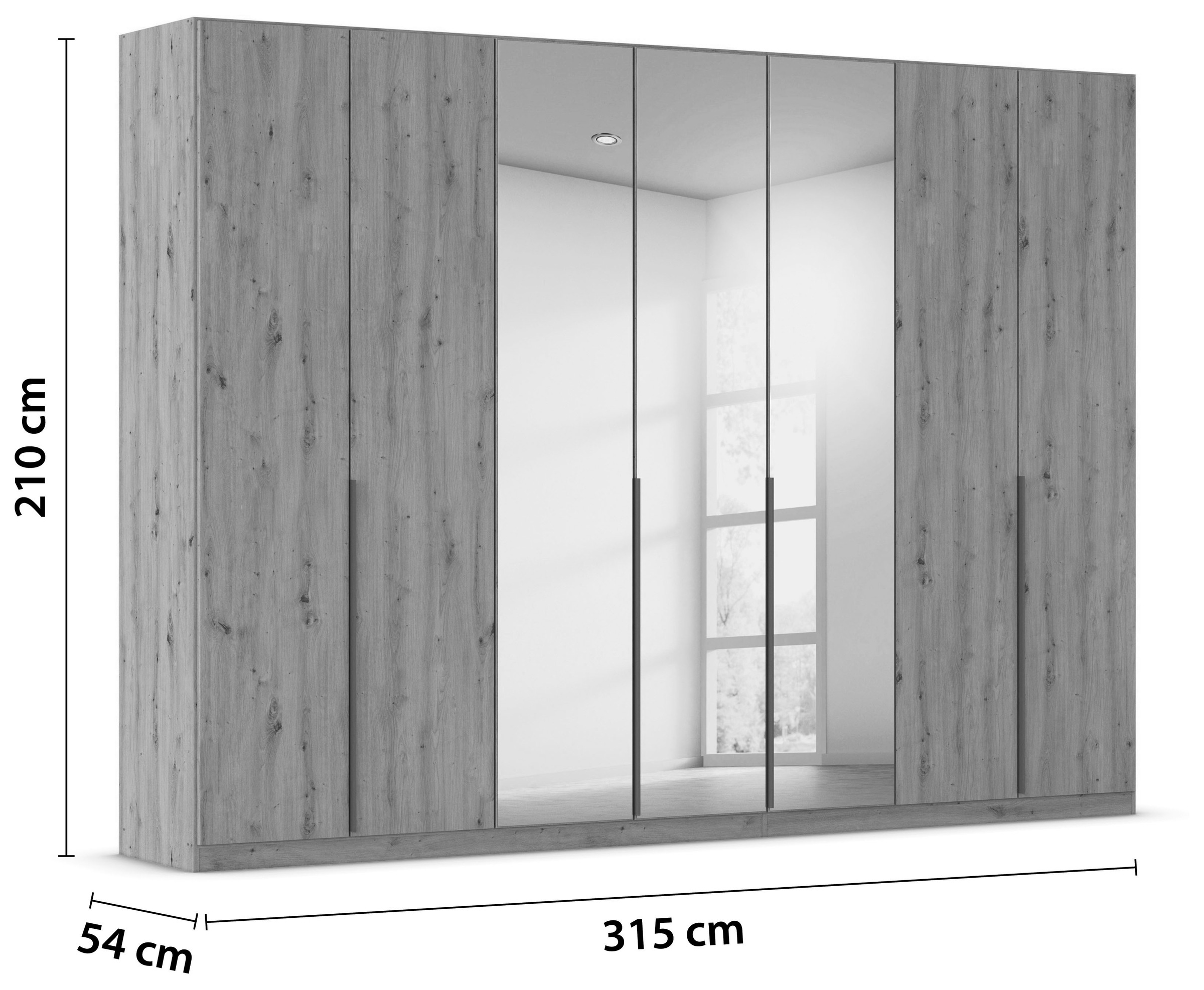 rauch Drehtürenschrank »Kleiderschrank Schrank Garderobe AGORDO mit Dekor- oder Hochglanzfront«, (in zwei Griff-Farben), durchdachte Innenausstattung, in 6 Breiten und 2 Höhen MADE IN GERMANY
