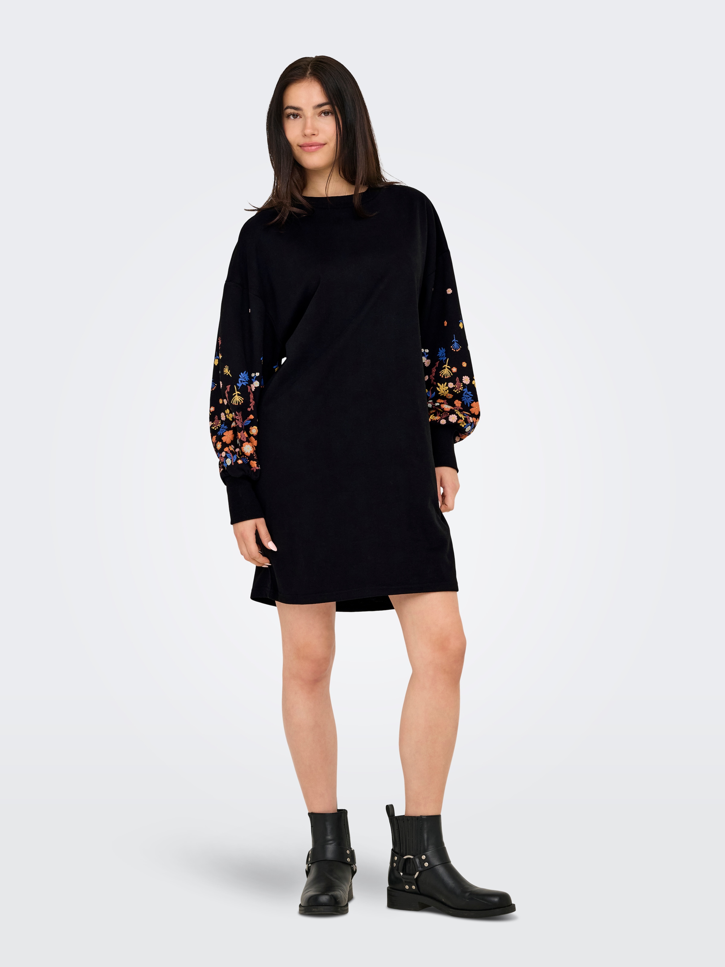 ONLY Sweatkleid »ONLBROOKE LS SHORT DRESS FLOWER SWT NOOS«