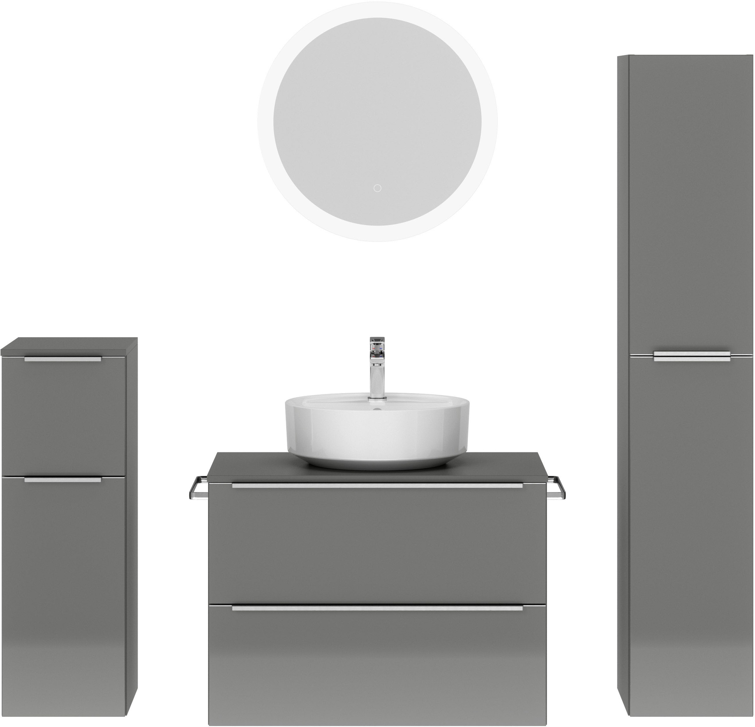 nobilia® Badmöbel-Set »Alvene« vormontiert, mit Soft-Close, 4 Stk. tlg. günstig online kaufen