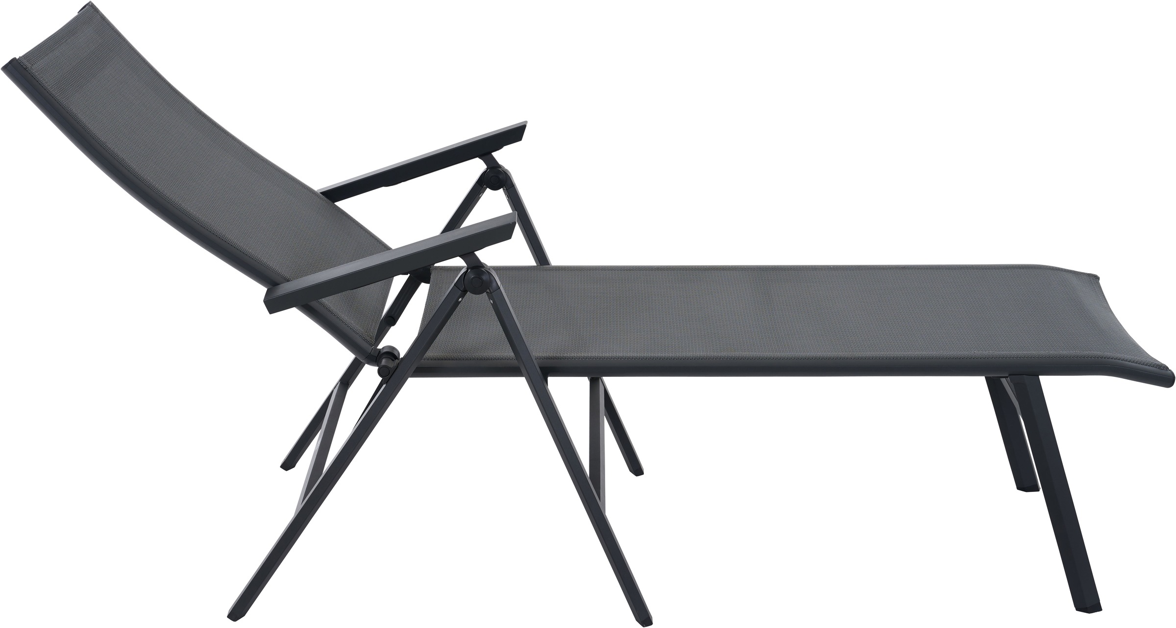 Siena Garden Gartenliege »TAURO« Gestell aus Aluminium, Ranotex® Bezug royal-grey, klappbar