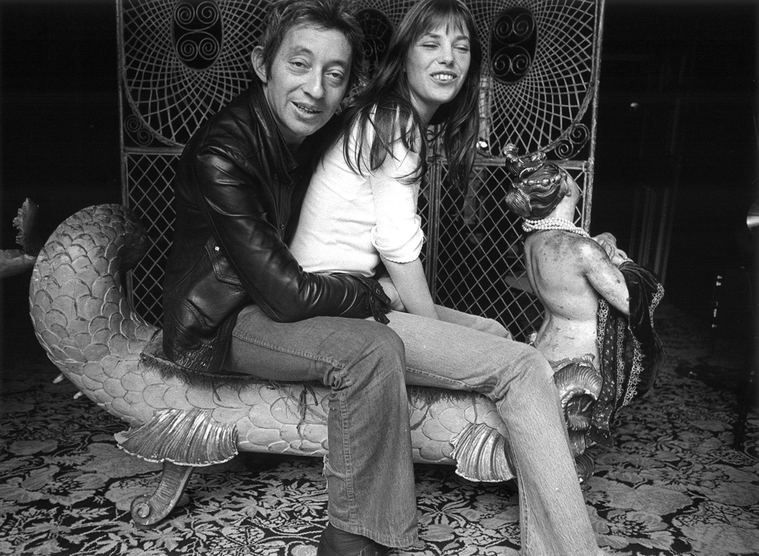 queence Acrylglasbild »Jane Birkin«, Schwarz-Weiß-Frau-Mann-Stars-Portrait- günstig online kaufen