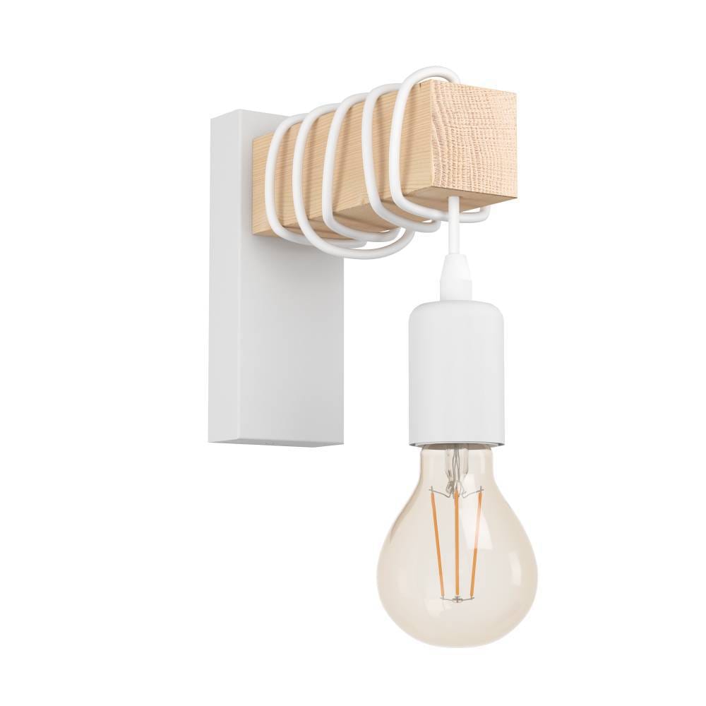 EGLO Wandleuchte »TOWNSHEND«, 1 flammig, Leuchtmittel E27 | ohne Leuchtmittel, Vintage Wandleuchte im Industrial Design, Retro Lampe, Stahl, Holz