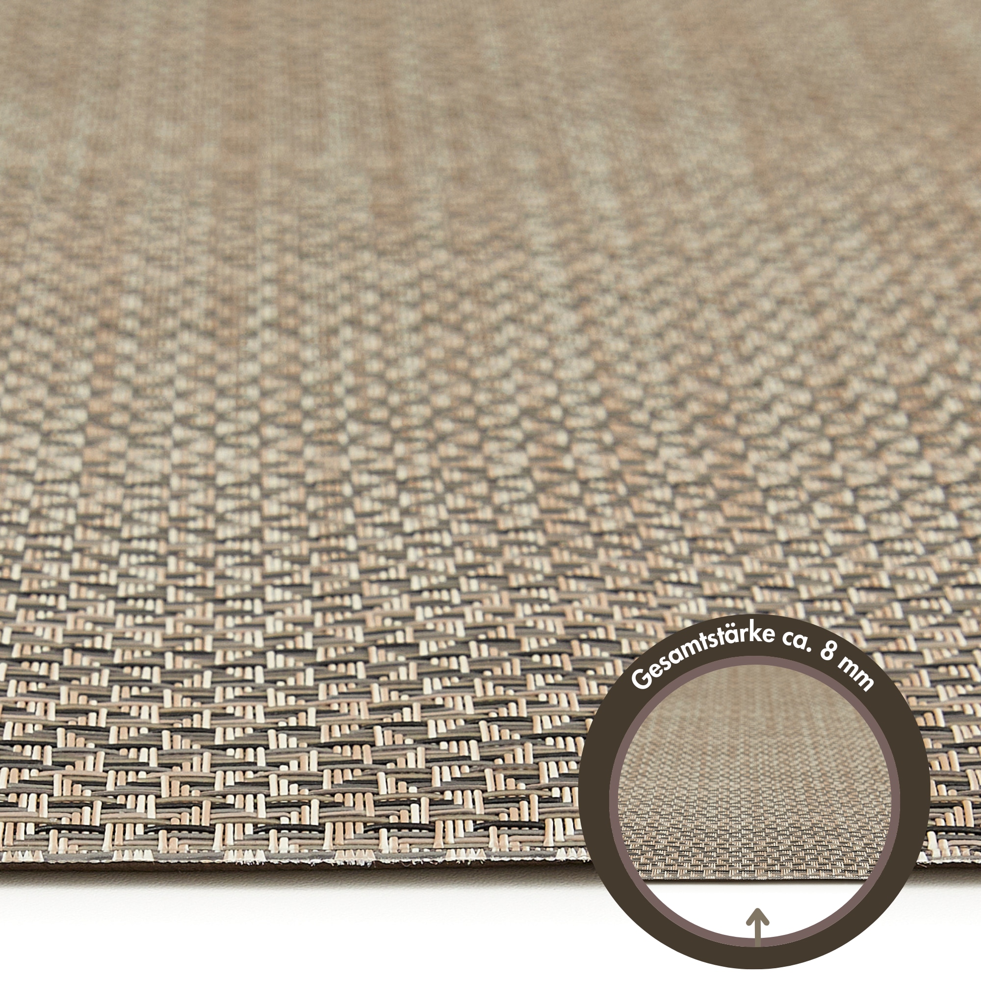Andiamo Küchenläufer »Soft«, rechteckig, 5 mm Höhe, Vinyl-Küchenläufer, meliert, Flechtoptik, rutschhemmend