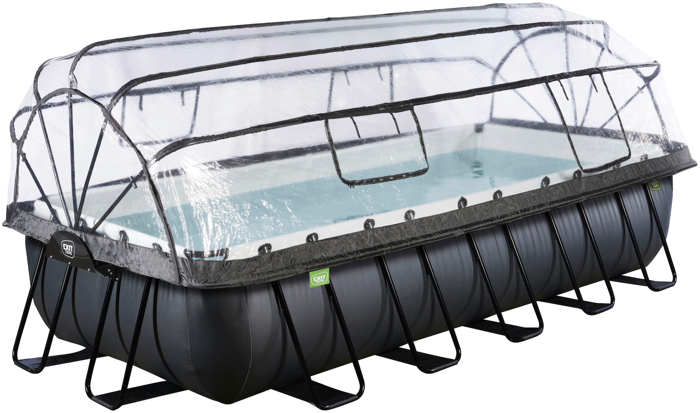 EXIT Framepool »inkl. multifunktionaler Poolabdeckung«, (Set, 5 tlg.), BxLxH: 250x540x100 cm, Sandfilter- und Wärmepumpe, Sicherheitsleiter