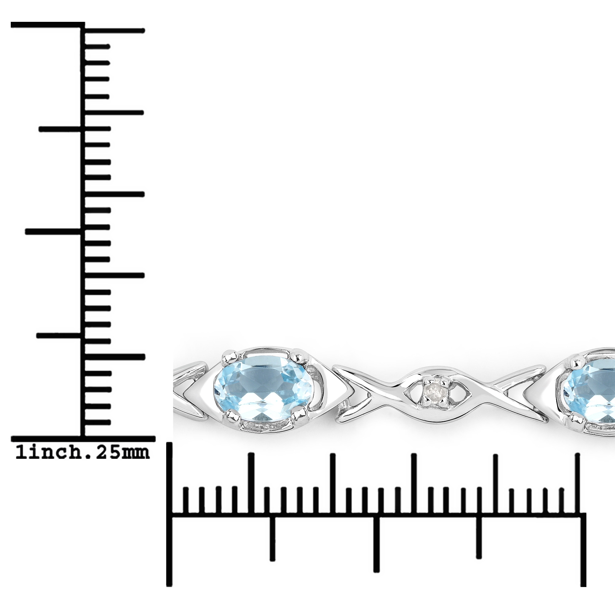 Vira Jewels Armband »925-Sterling Silber rhodiniert Glänzend Blautopas beh. Blau«
