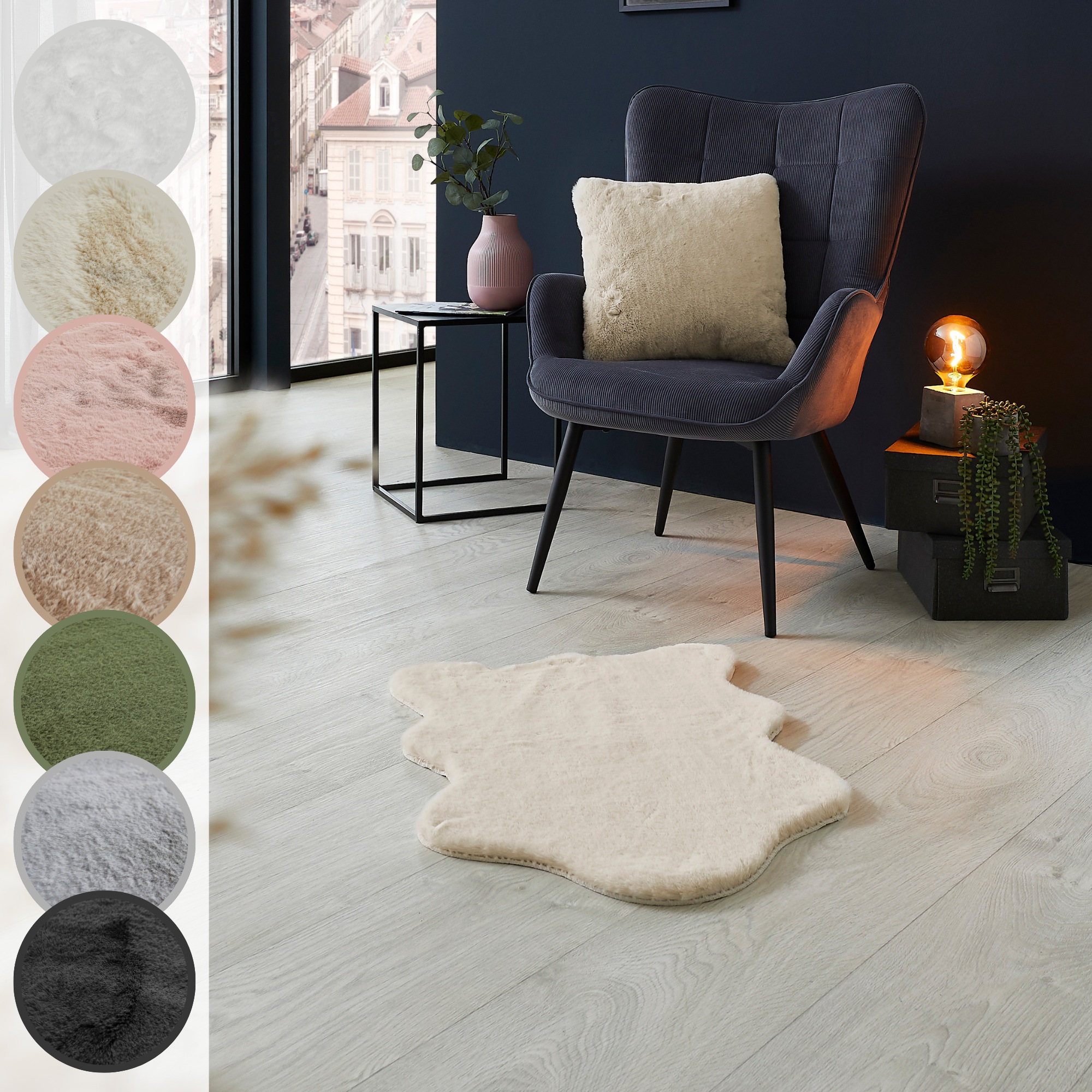 LUXOR living Fellteppich »Novara«, fellförmig, 30 mm Höhe, Kunstfell, weich günstig online kaufen