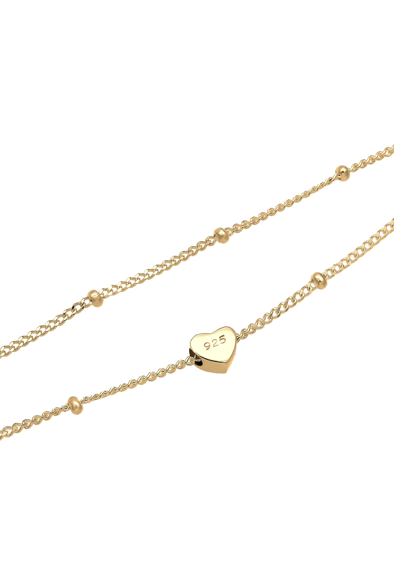 Elli Collier »Choker Layer Kugelkette Herz 925 Silber«