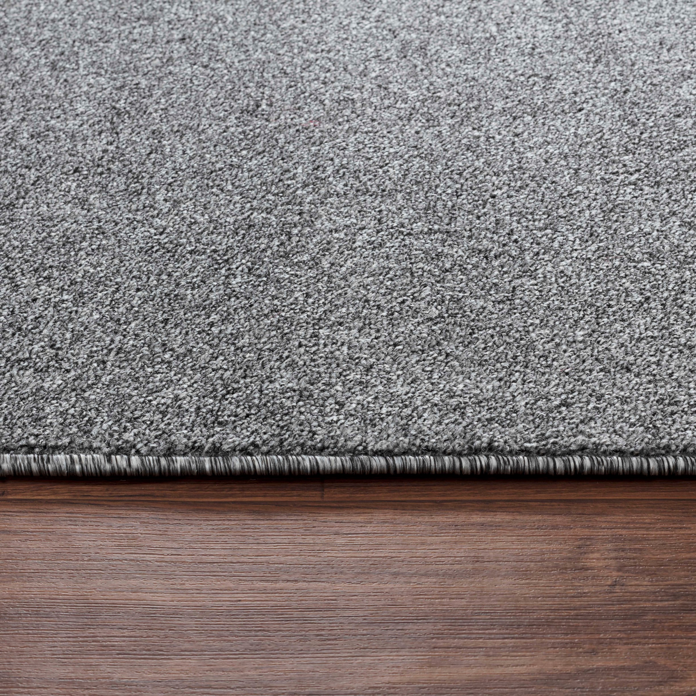 my home Teppich »Kurzflor-Frisee MALAGA 4700 uni meliert«, rechteckig, 10 mm Höhe, Wohnzimmer, Schlafzimmer, flacher robuster Teppich, Läufer und Rund