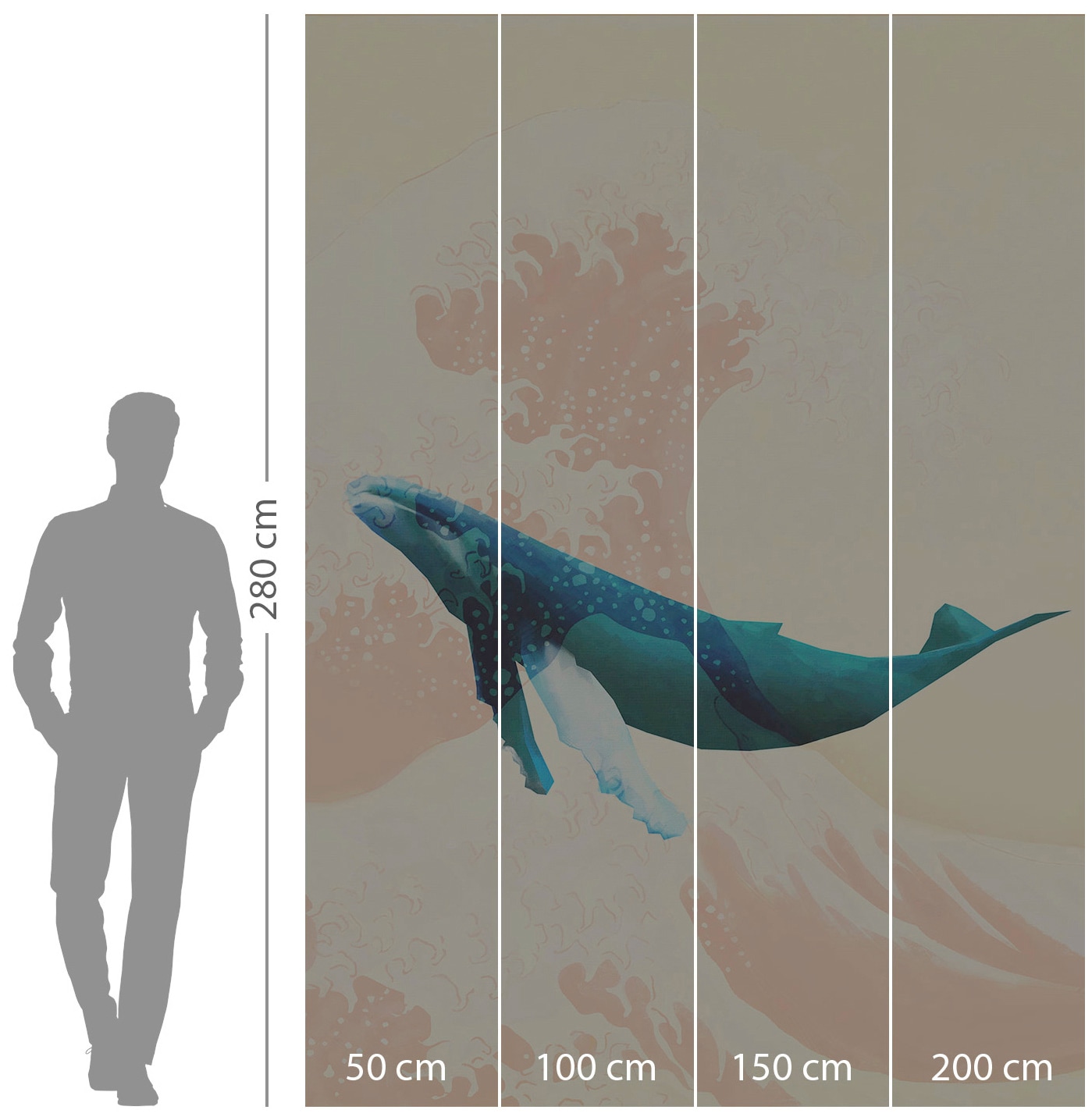 Komar Vliestapete »Digitaldruck Vlies -  Whale Voyage - Größe 200 x 280 cm« bedruckt glatt Kinderzimmer