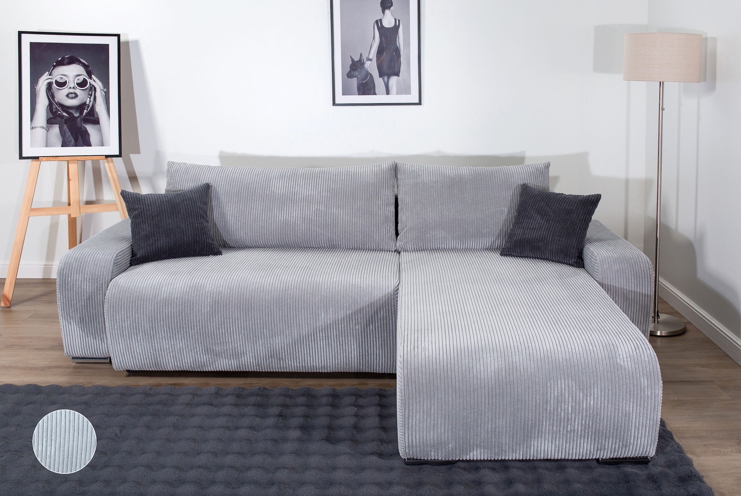 COLLECTION AB Ecksofa »Pia, L-Form, Breite 237 cm, mit Schlaffunktion« inkl günstig online kaufen