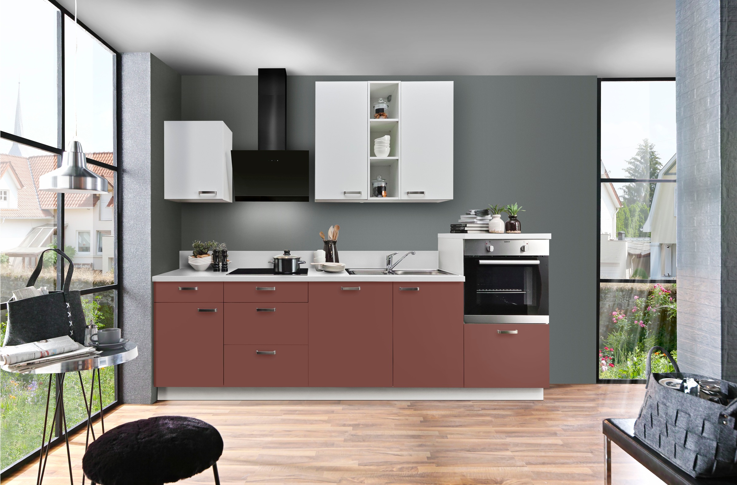 KOCHSTATION Küchenzeile ""KS-Bari", wahlw. mit E-Geräten & Geschirrspüler" günstig online kaufen