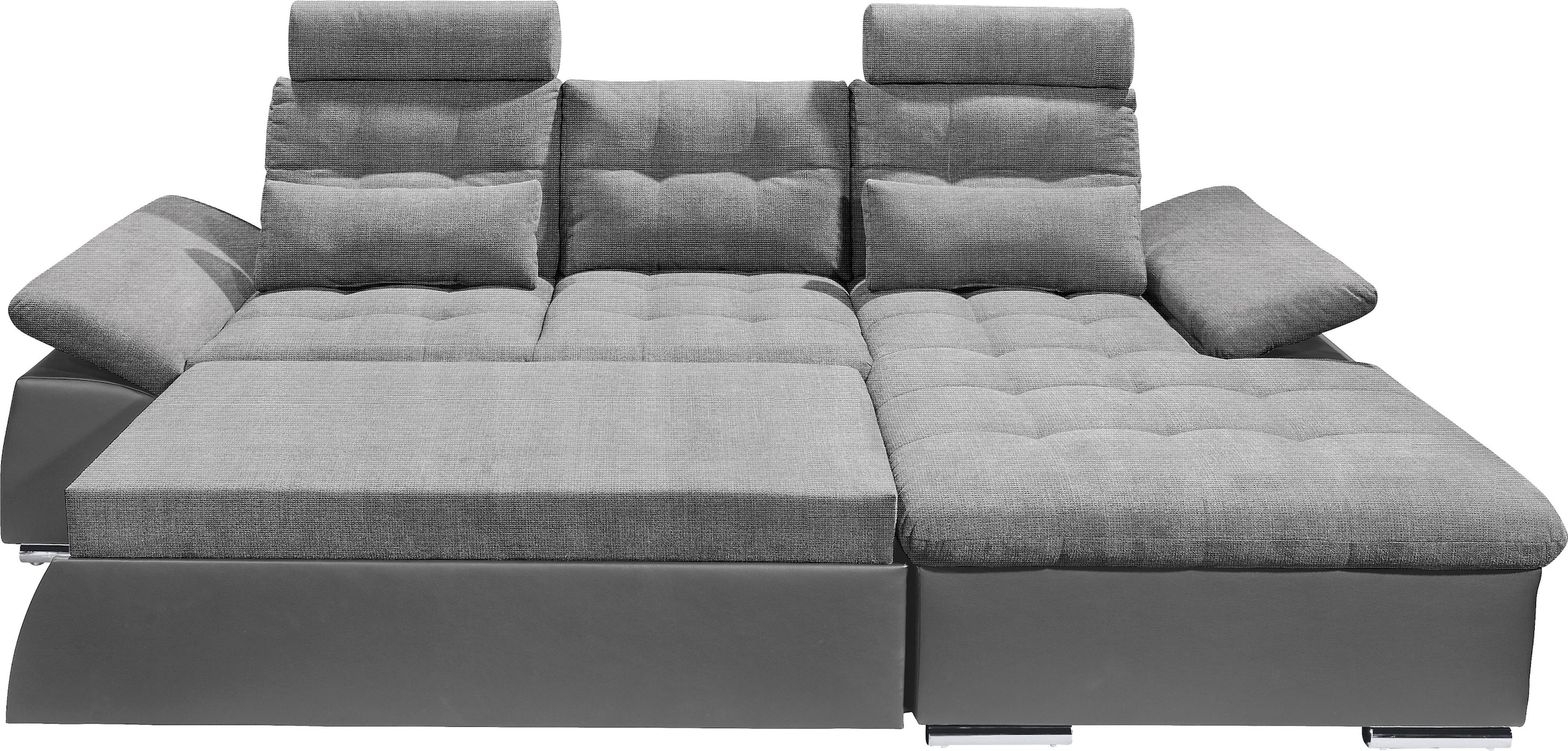 ED EXCITING DESIGN Ecksofa »Jakarta L-Form«, mit Bettfunktion, Armteilverstellung, Kopfstützen & 2 Nierenkissen