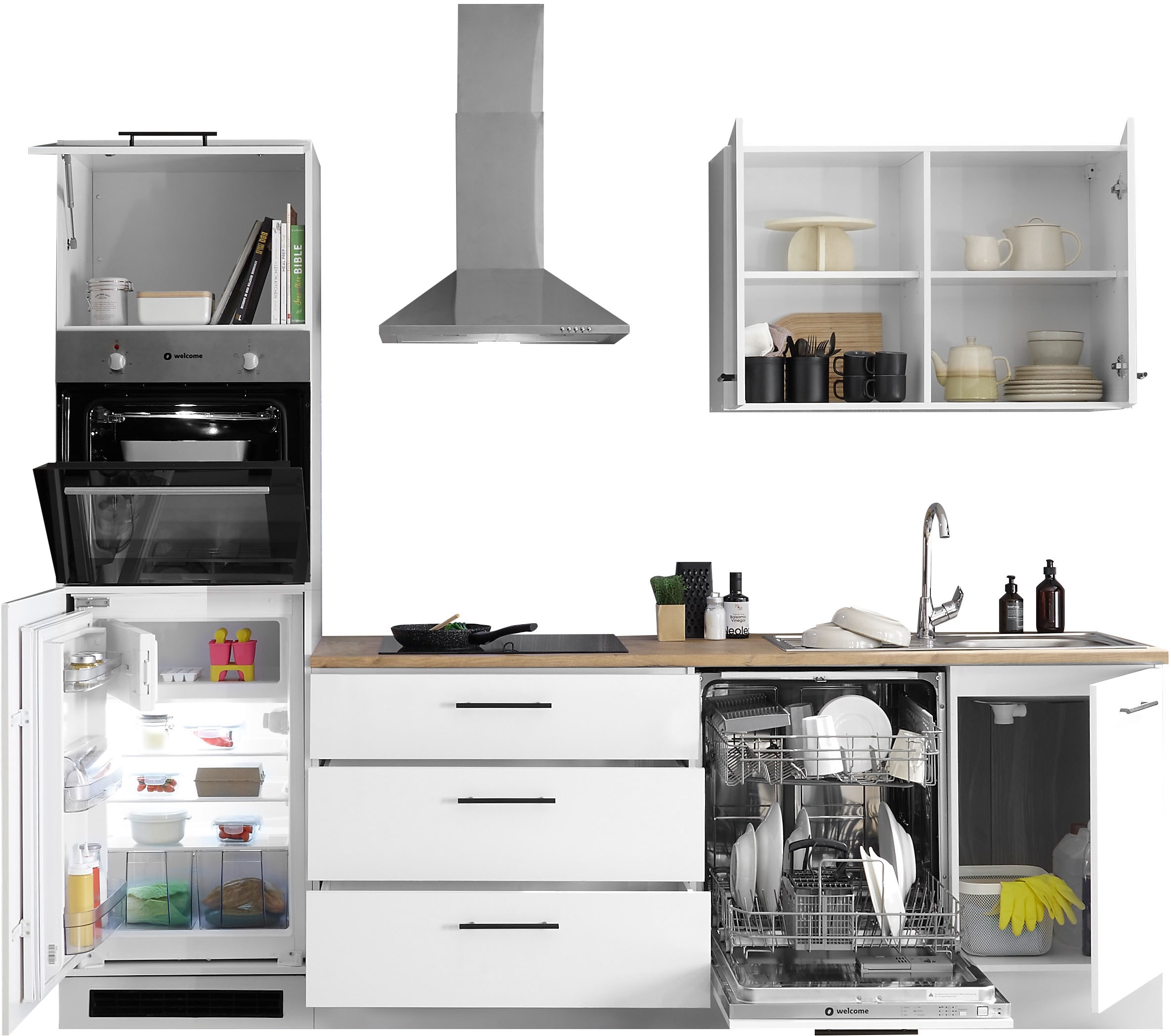 BASIC by Balculina Küchenzeile »Tirol B/H/T 250x212x60 cm« Breite 250 cm, wahlweise mit E-Geräten