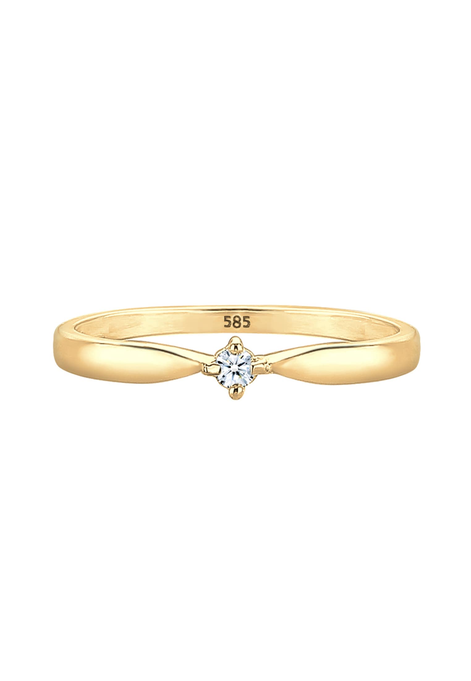 Elli DIAMONDS Verlobungsring »Verlobung Welle Diamant (0.03 ct.) 585 Gelbgold«
