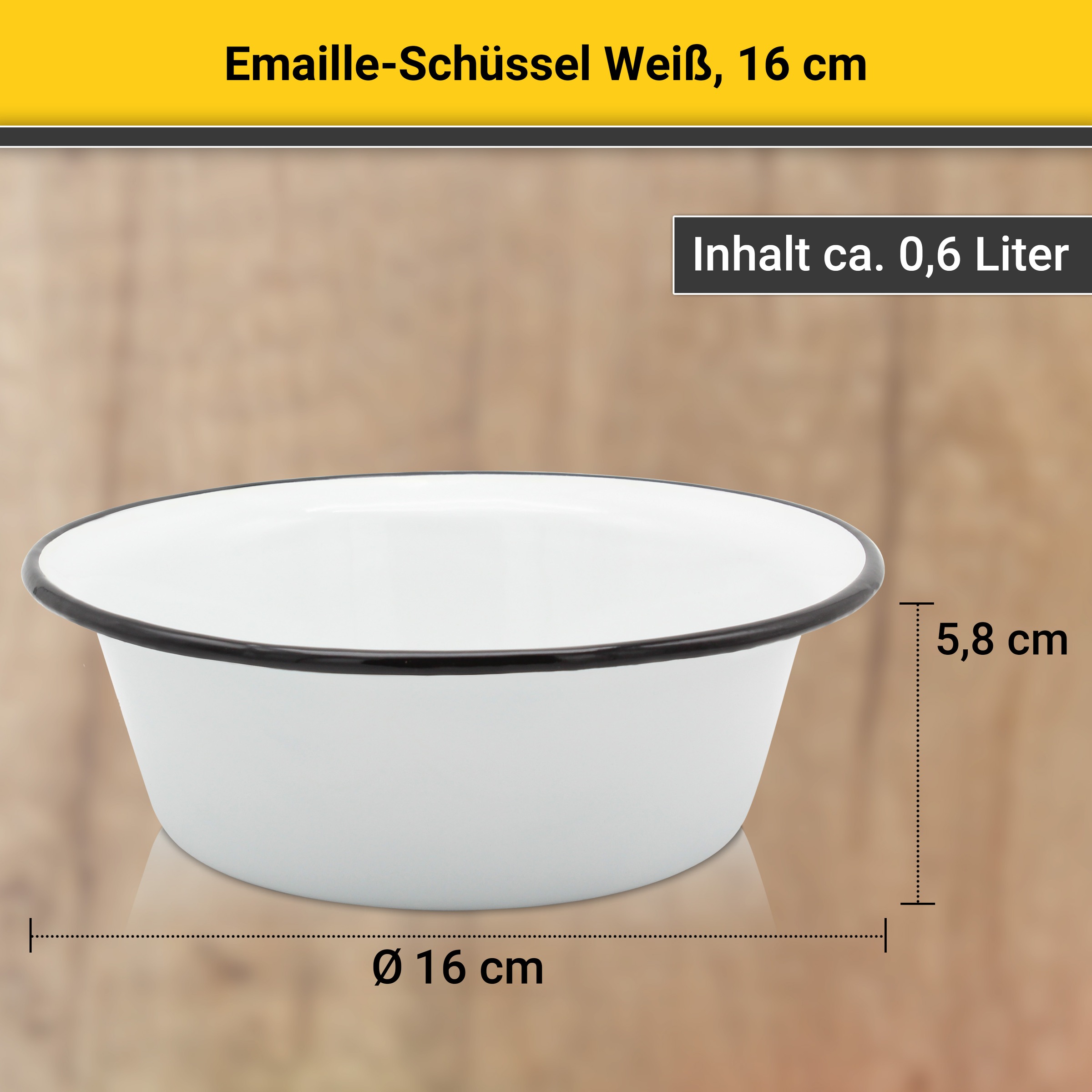 Krüger Schüssel »Emaille-Schüssel« 1 Stk. aus Emaille emailliert, geruchsneutral, geschmacksneutral, kratzfest, schnittfest