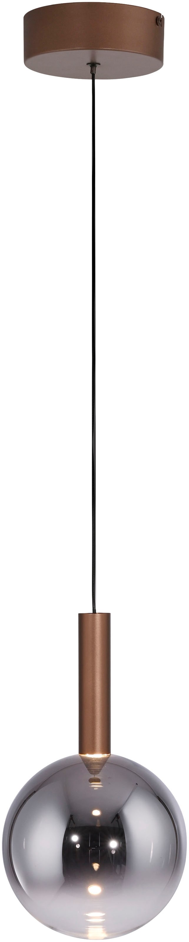 Paul Neuhaus LED Pendelleuchte »BOWL« LED-Board 1 Stk. Warmweiß Dimmbar über Lichtschalter, Memory, Höhenverstellbar, Rauchgläser