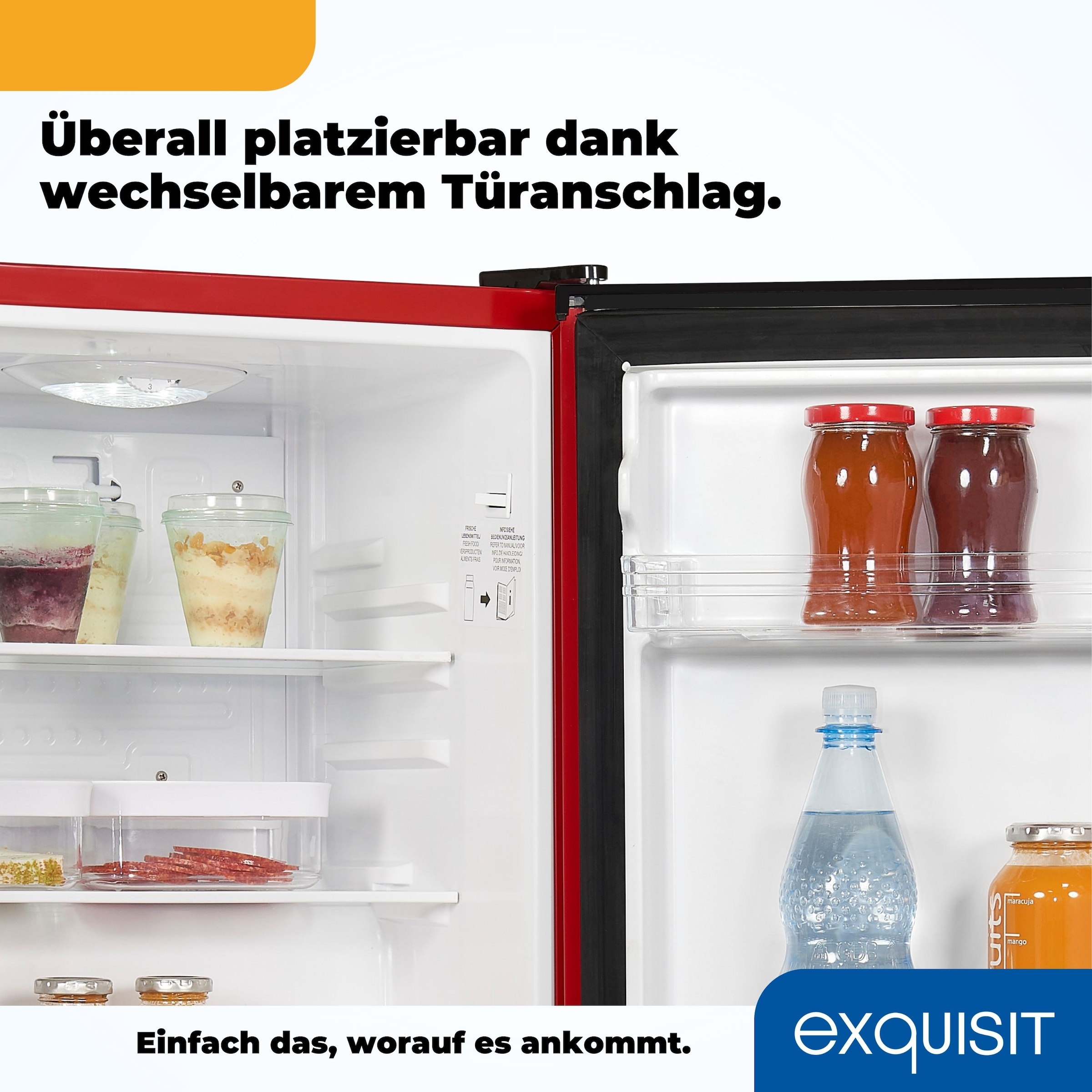 exquisit Kühlschrank »KB60-V-090E rot« 62 cm hoch 45 cm breit 52 L Volumen