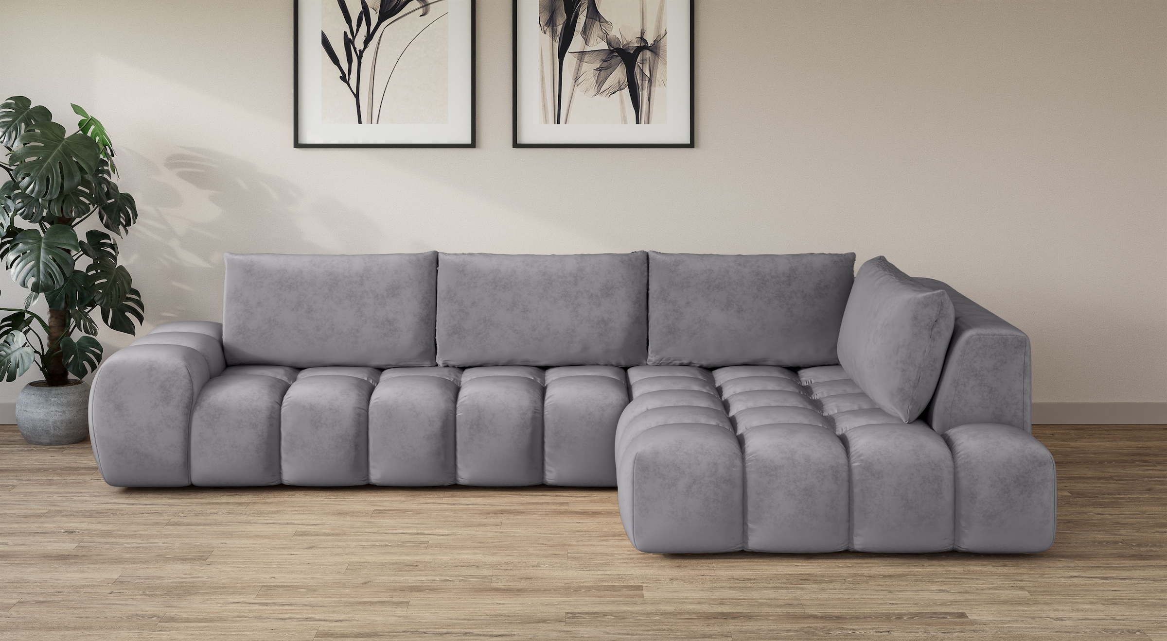 OTTO home Ecksofa »AZITA L-Form, XXL 352 cm Designsofa in Bubble-Opitk« los günstig online kaufen