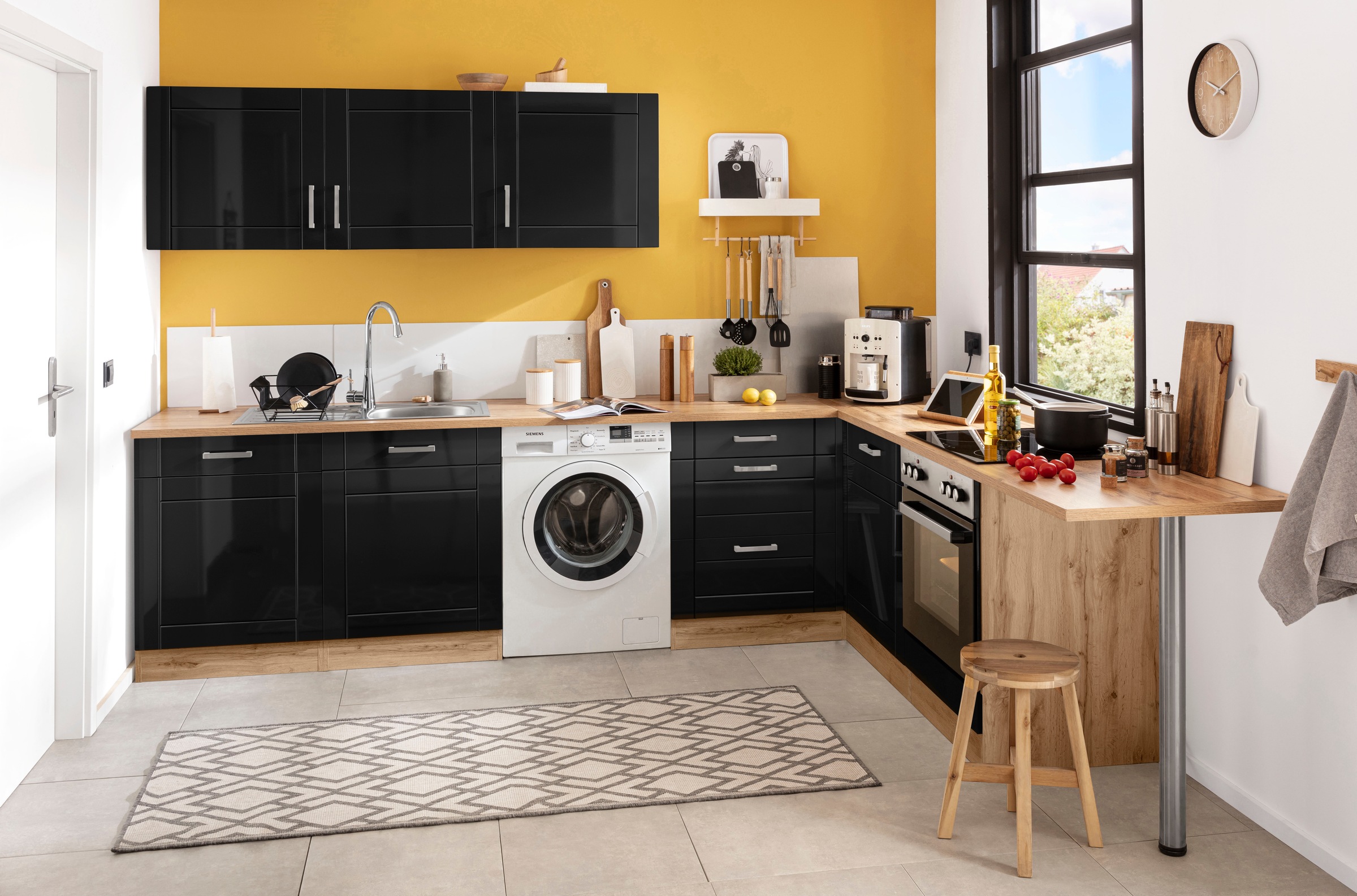 KOCHSTATION Eckunterschrank »KS-Tinnum«, 120 cm breit, MDF-Fronten, Metallgriffe, 1 Tür