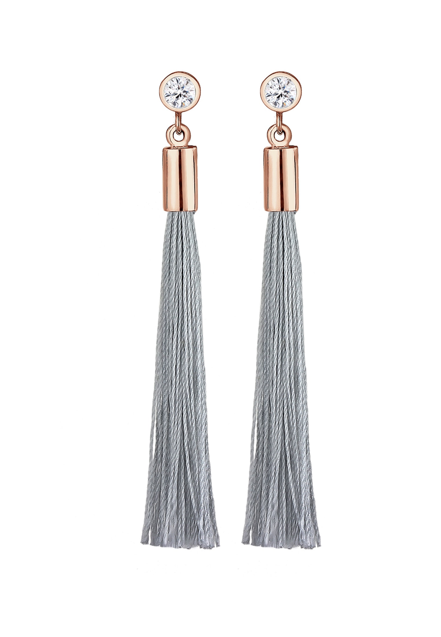 Elli Paar Ohrhänger »Tassel Solitär Geo Kristalle 925 Silber«