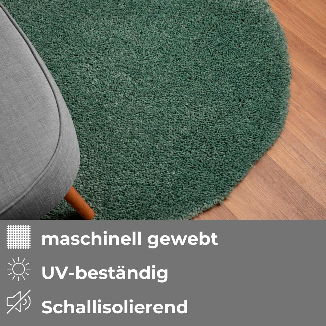 my home Hochflor-Teppich »Banji«, rund, 37 mm Höhe, Uni Farben, weich und flauschig, auch als rechteckig erhältlich