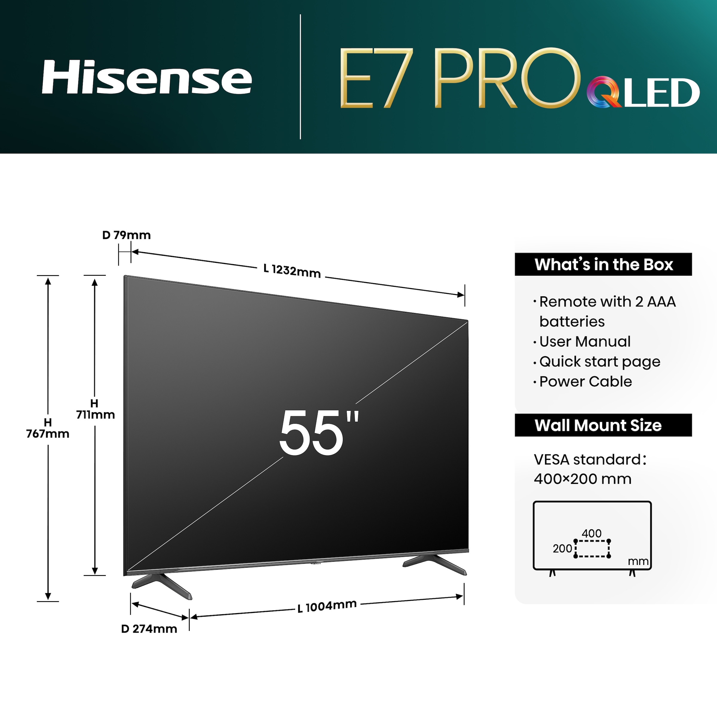 Hisense QLED-Fernseher, 139 cm/55 Zoll, 4K Ultra HD, Smart-TV, 4K UHD, QLED