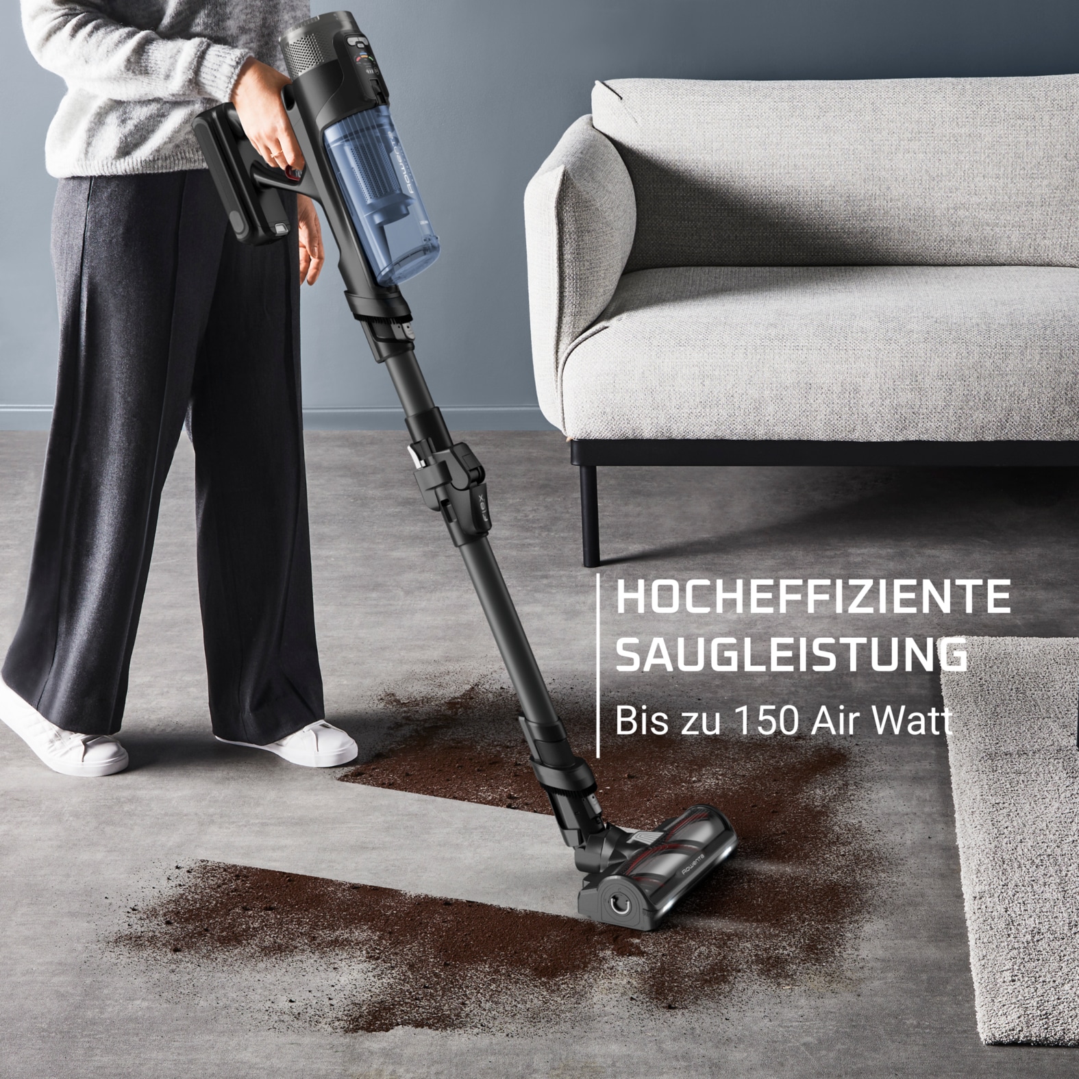 Rowenta Nass-Trocken-Akkusauger »X-Force Flex 12.60 Neo, 150 Air Watt, motorisierte Düse, LED-Saugkopf«, besonders leichtes Design, automatische Saugleistungsanpassung, RH9LC1
