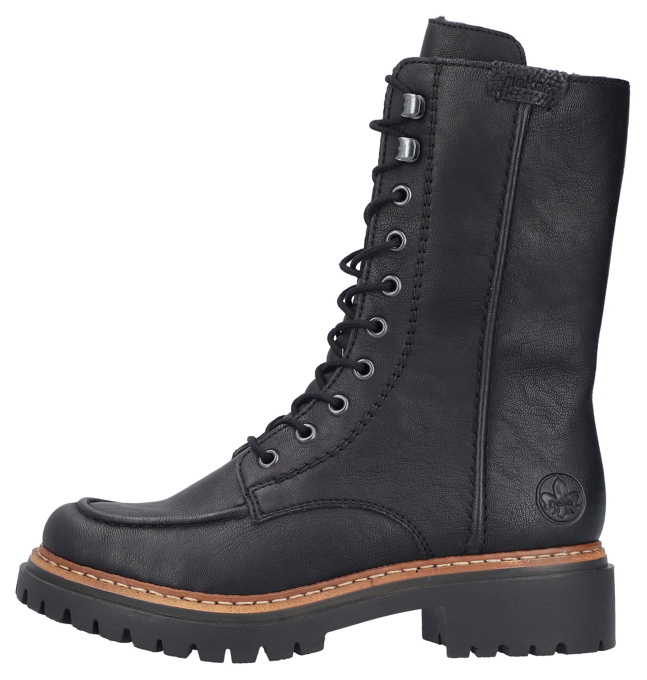 Rieker Winterstiefelette, Blockabsatz, Schnürstiefelette, Schnürboots mit Warmfiutter