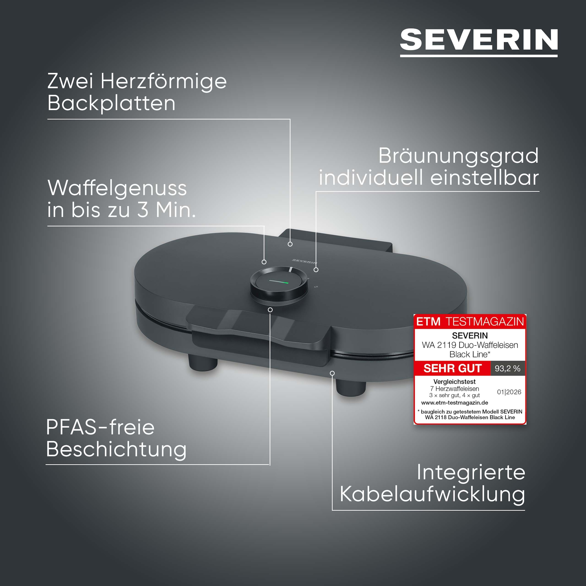 Severin Waffeleisen »WA 2118« 1200 W