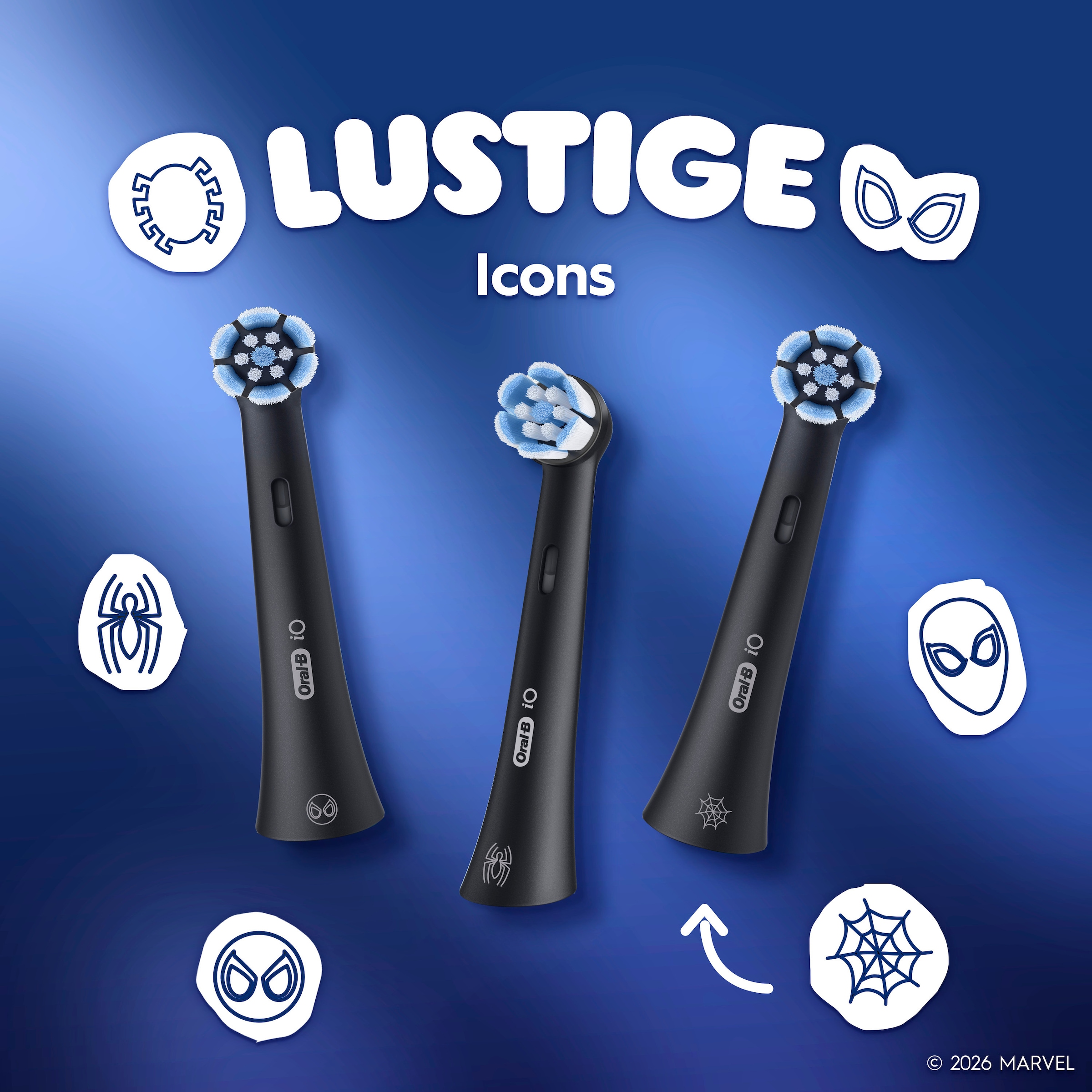Oral-B Aufsteckbürsten »iO Kids 6+ Marvel Spiderman« Sanft zu wackeligen Zähnen & Zahnfleisch, ab 6 Jahren