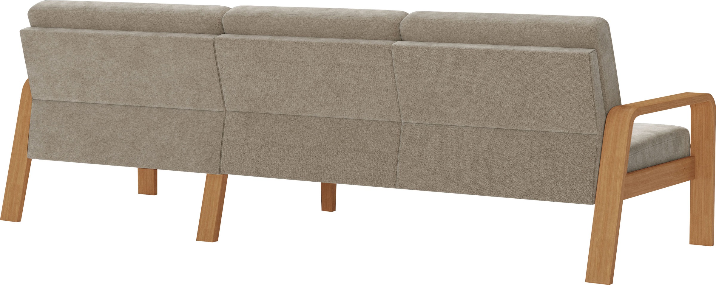 sit&more Ecksofa »Kolding L-Form«, Armlehnen aus eichefarbigem Buchenholz, verschiedene Bezüge und Farben