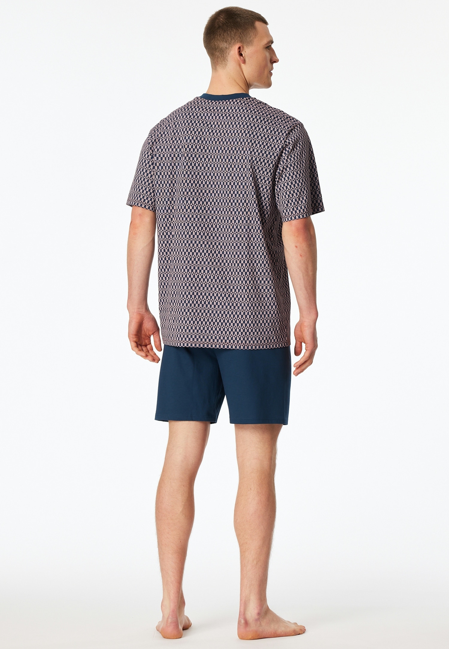 Schiesser Shorty »Comfort Nightwear« 2 mit klassischem Karo-Muster, V-Ausschnitt und aufgesetzter Brusttasche