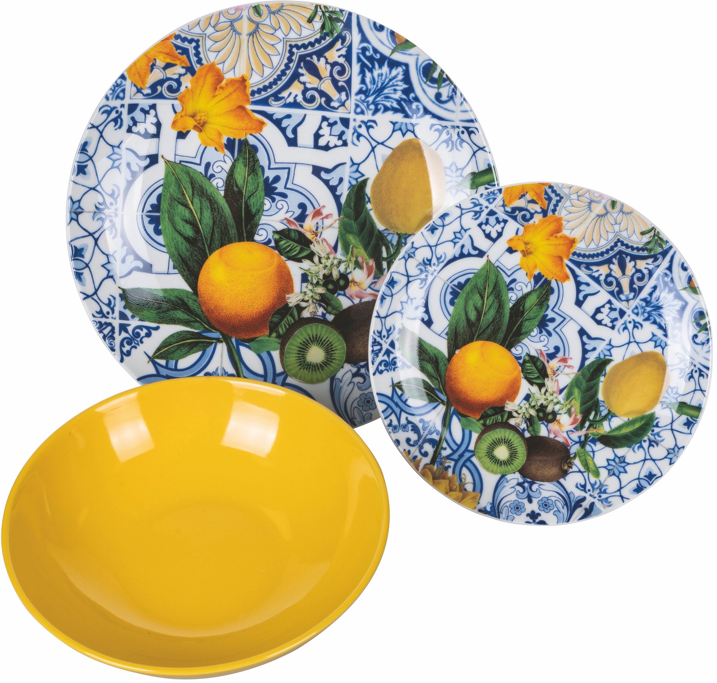 Villa d'Este Teller-Set »Geschirr-Set Italian Beauty«, (Set, 18 tlg.), Service, Tafelservice, 18 Teile, für 6 Personen