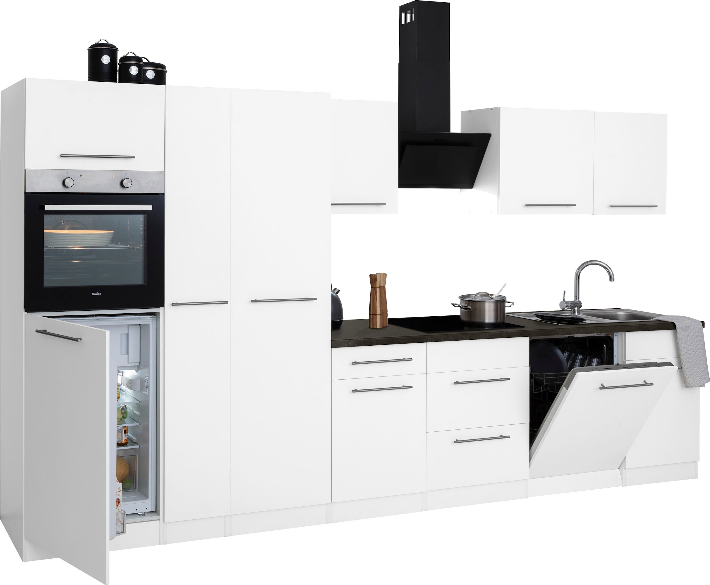 wiho Küchen Küchenzeile »Unna«, mit E-Geräten, Breite 360 cm