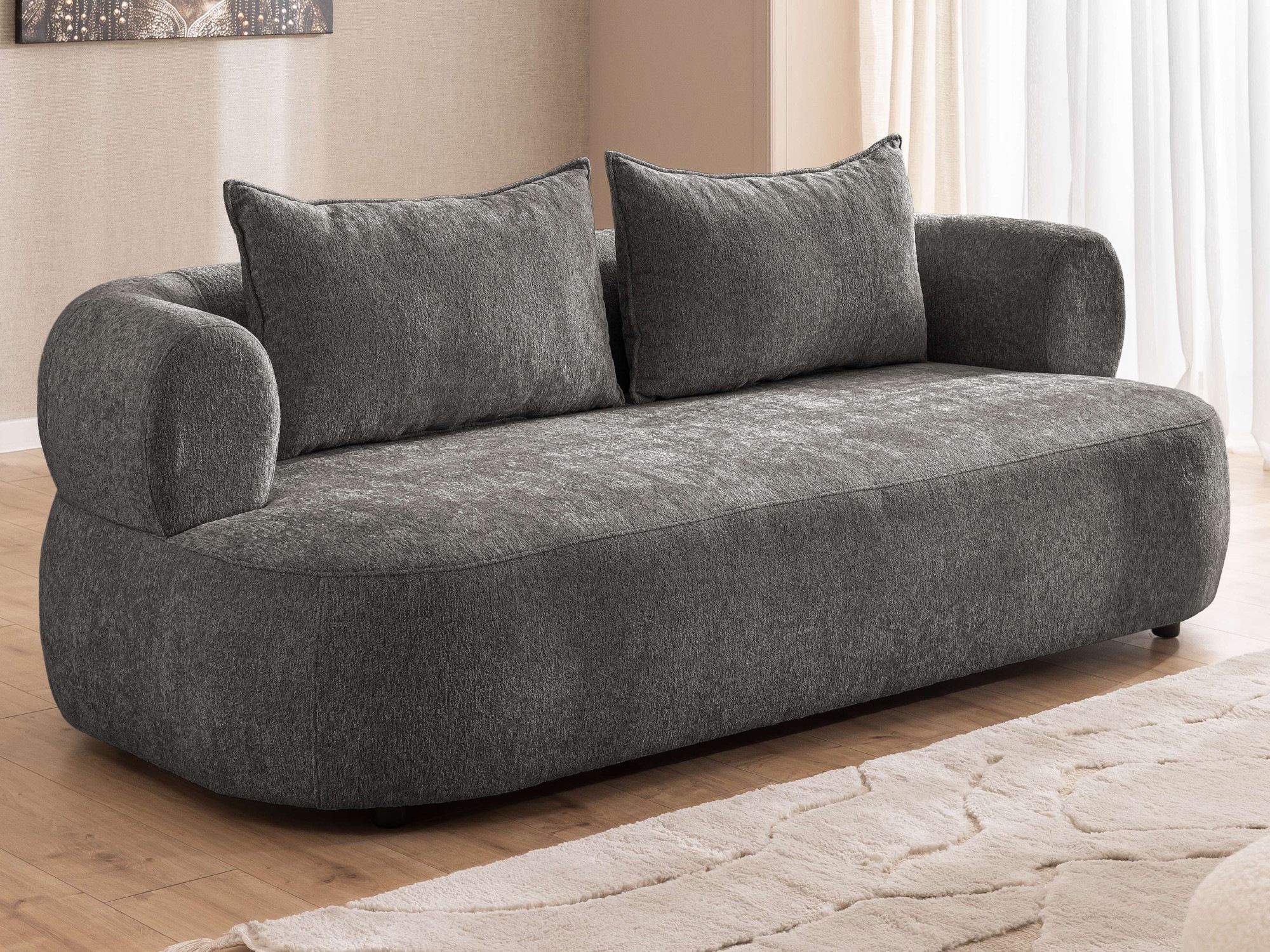 Home affaire 3-Sitzer »LUSSAC 3-Sitzer Design-Sofa mit Zierkissen, Maße B/T günstig online kaufen