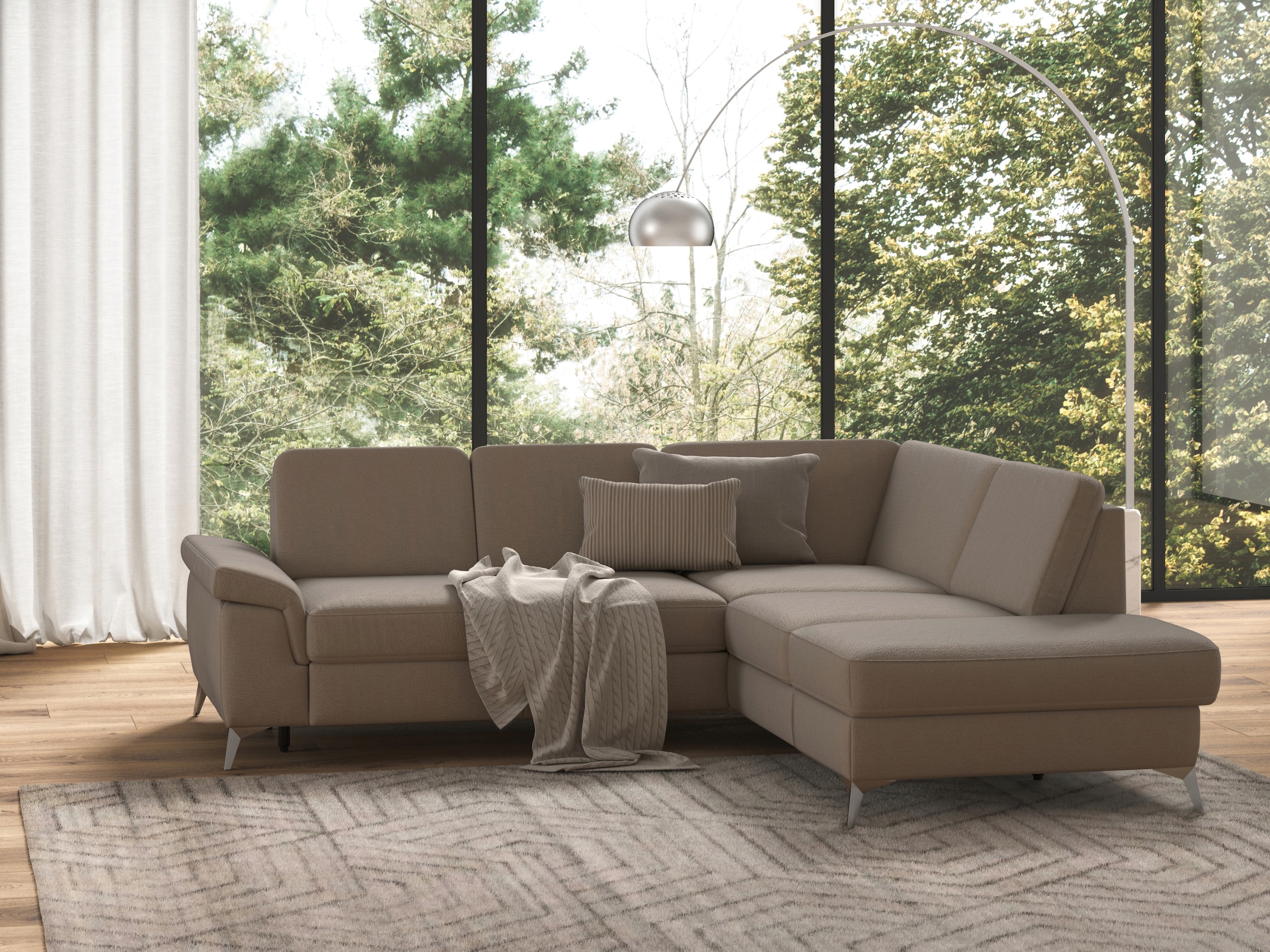 sit&more Ecksofa »Padua L-Form«, inklusive Sitztiefenverstellung, Armteilfunktion und Federkern