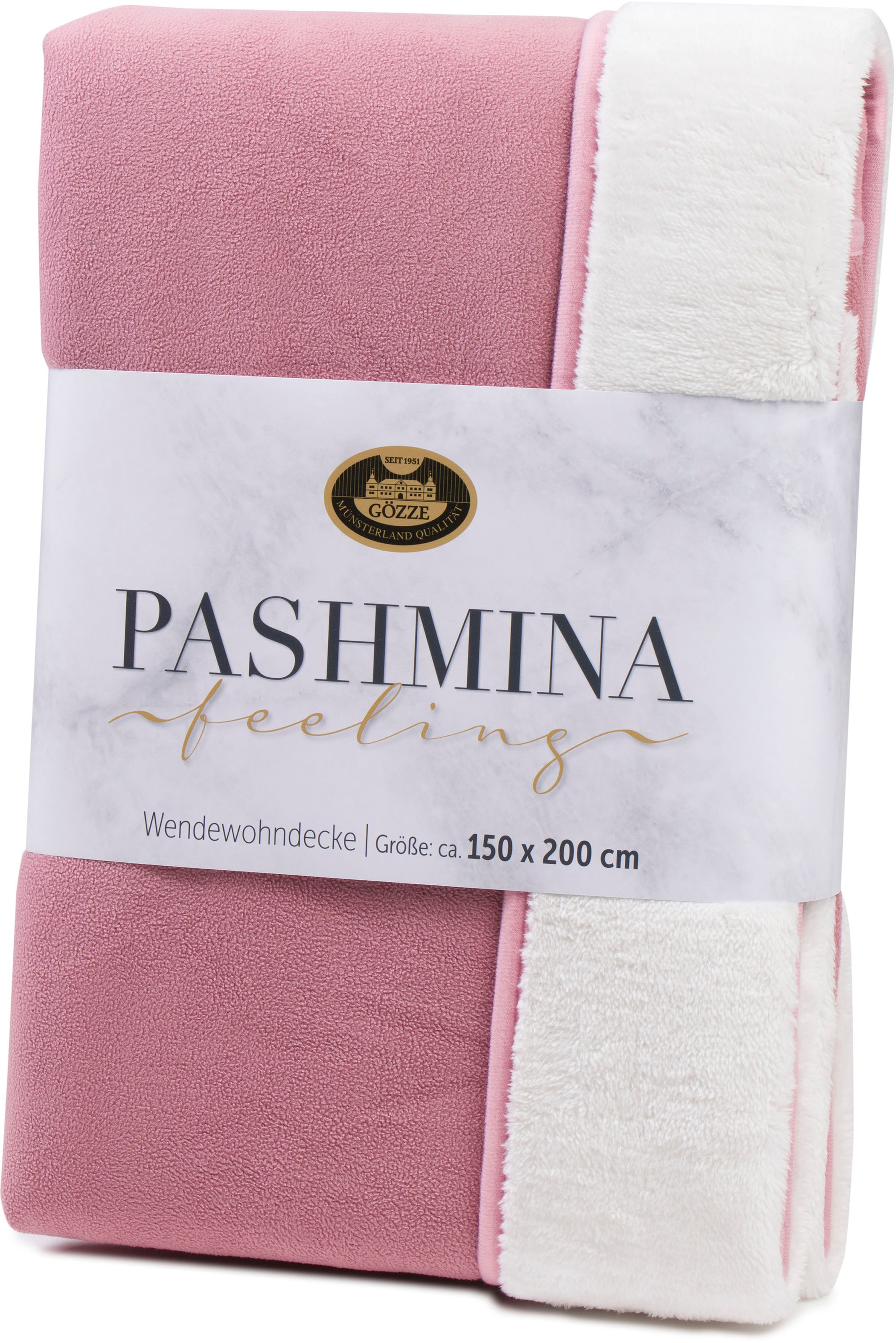 Gözze Wohndecke »Pashmina Wendewohndecke«, flauschig bestellen schnell bequem und Unterseite schlichte