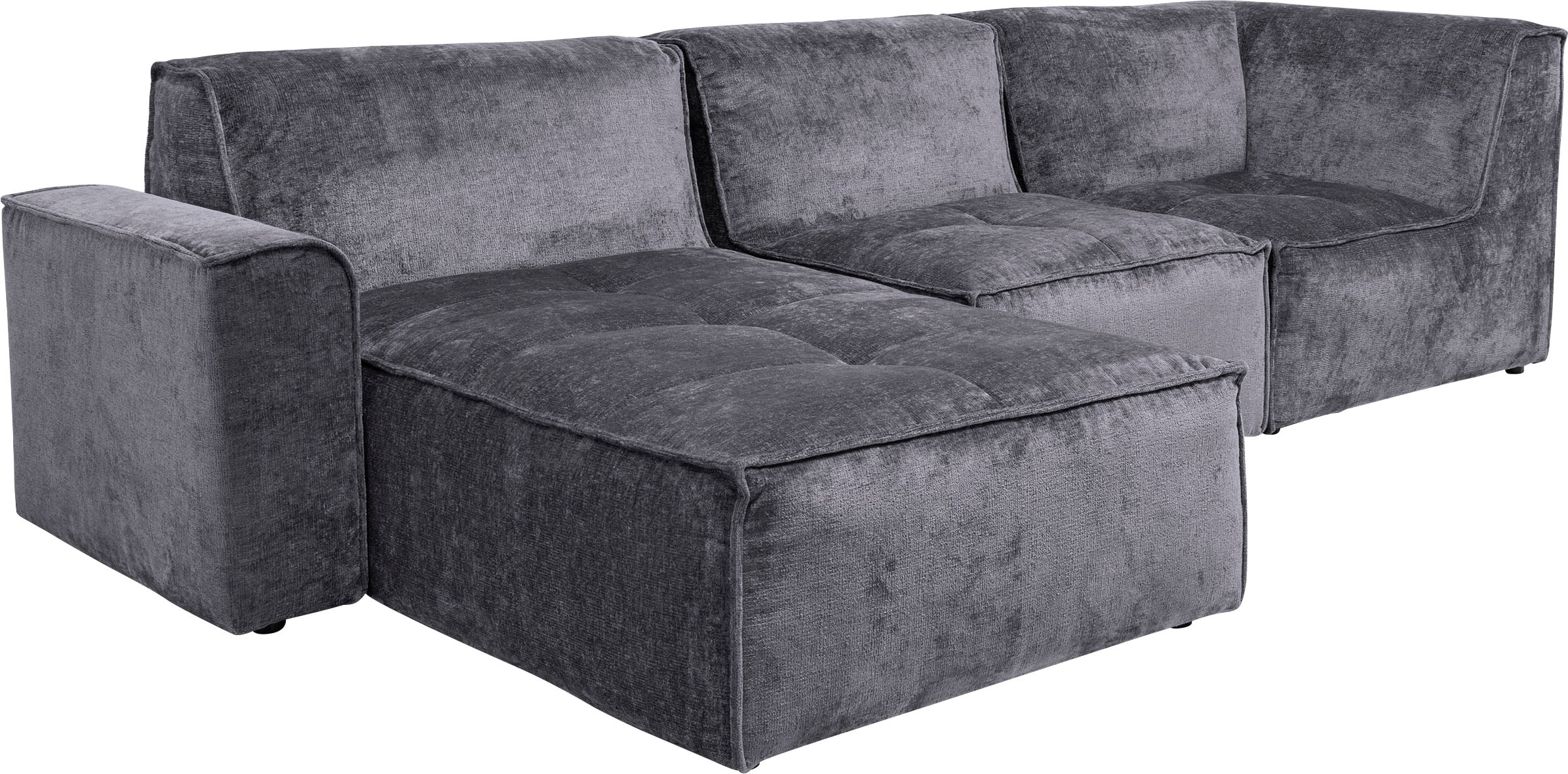 RAUM.ID Ecksofa »Monolid L-Form«, (4 St.), Module einzeln für individuelle Zusammenstellung, Bezug in Teddy-Optik