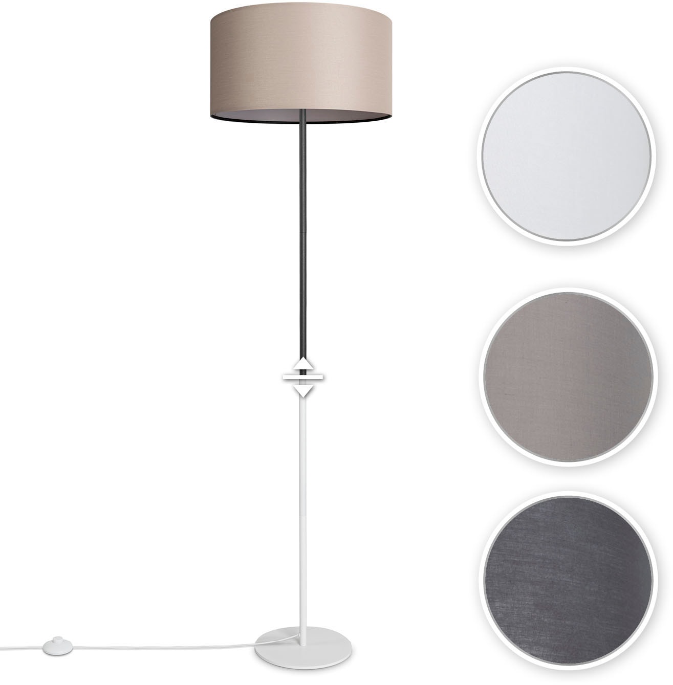 Paco Home Stehlampe »Uni online 1 kaufen Einbeinig, Modern Stehleuchte Color«, Deko Wohnzimmer Schlafzimmer, LED E27 flammig-flammig