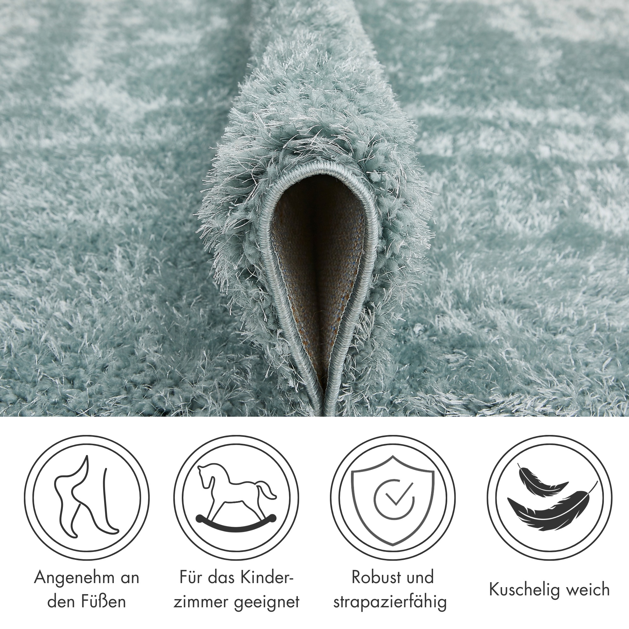 LUXOR living Hochflor-Teppich »Gela«, rechteckig, 45 mm Höhe, Uni Farben, weich und flauschig, ideal im Wohnzimmer & Schlafzimmer