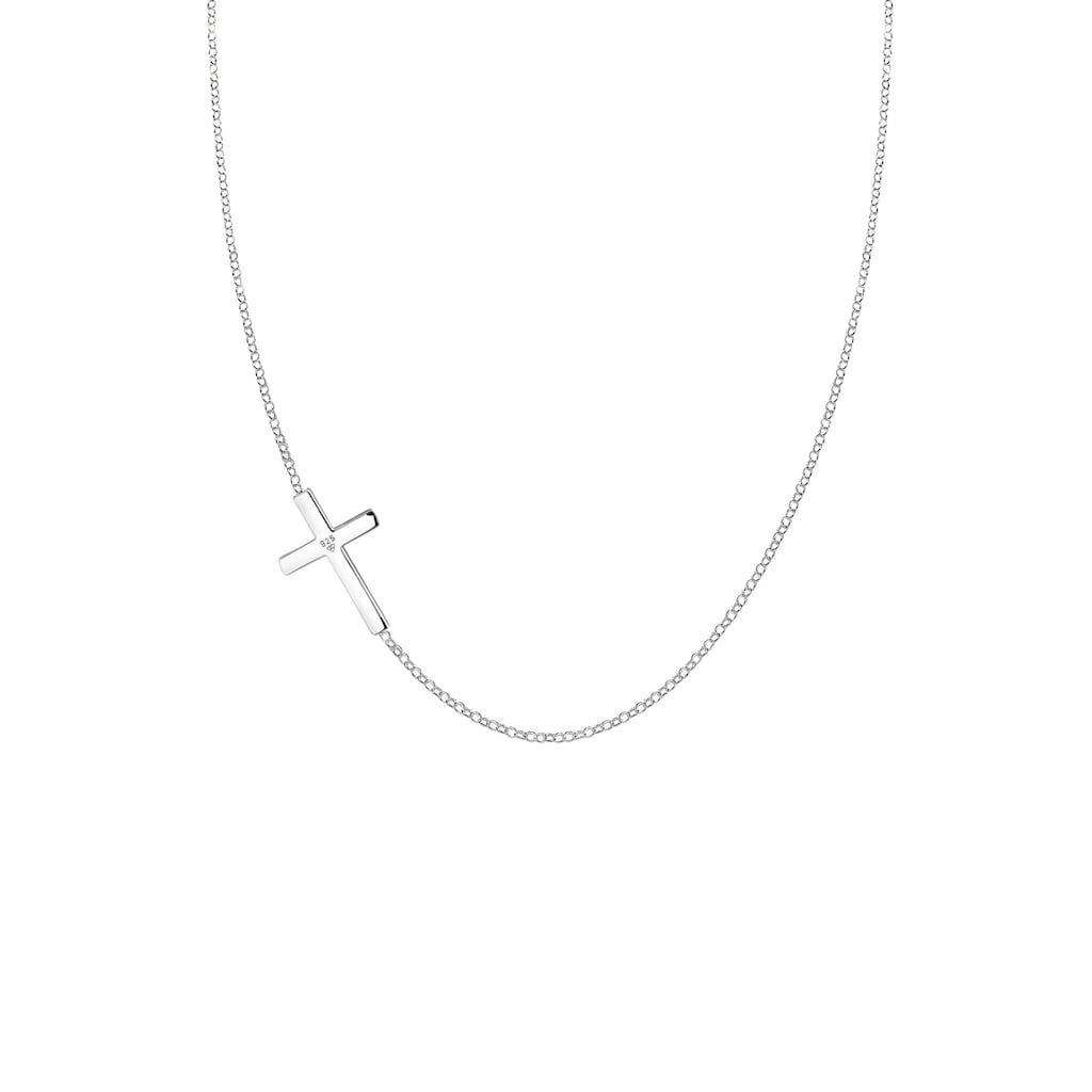 Elli Kette mit Anhänger »mit Kreuz Schlicht 925 Sterling Silber«