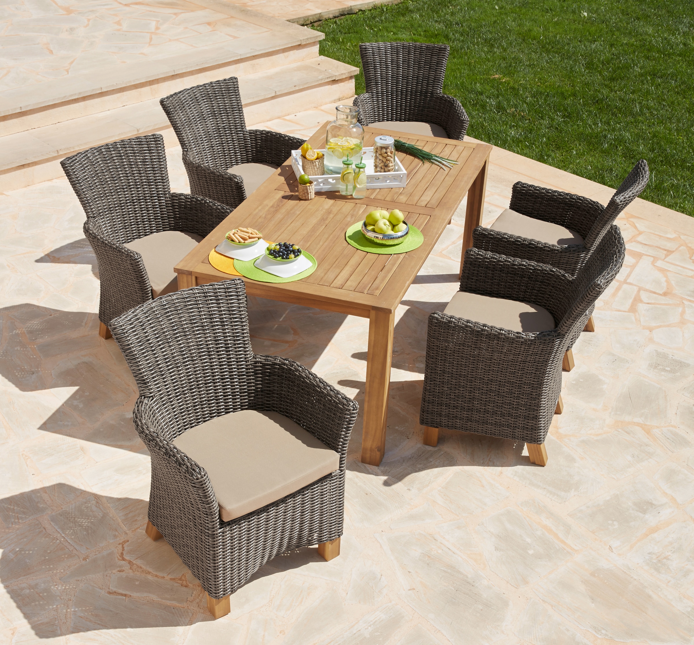 MERXX Garten-Essgruppe »Toskana«, Sessel, online Tisch kaufen (13 tlg.), 185x90cm, Polyrattan/Akazie 6