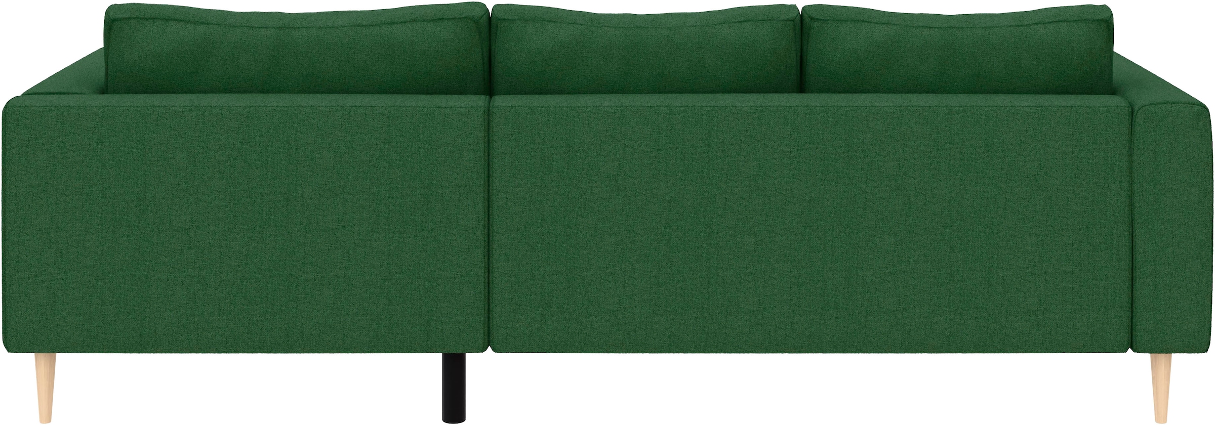 TRENDMANUFAKTUR Ecksofa »Amazing, wahlw. mit Schlaffunktion & Bettkasten, Fuß Buche lackiert« Recamiere beidseitig montierbar, L-Form,in Cord o. Struktur, B: 232 cm