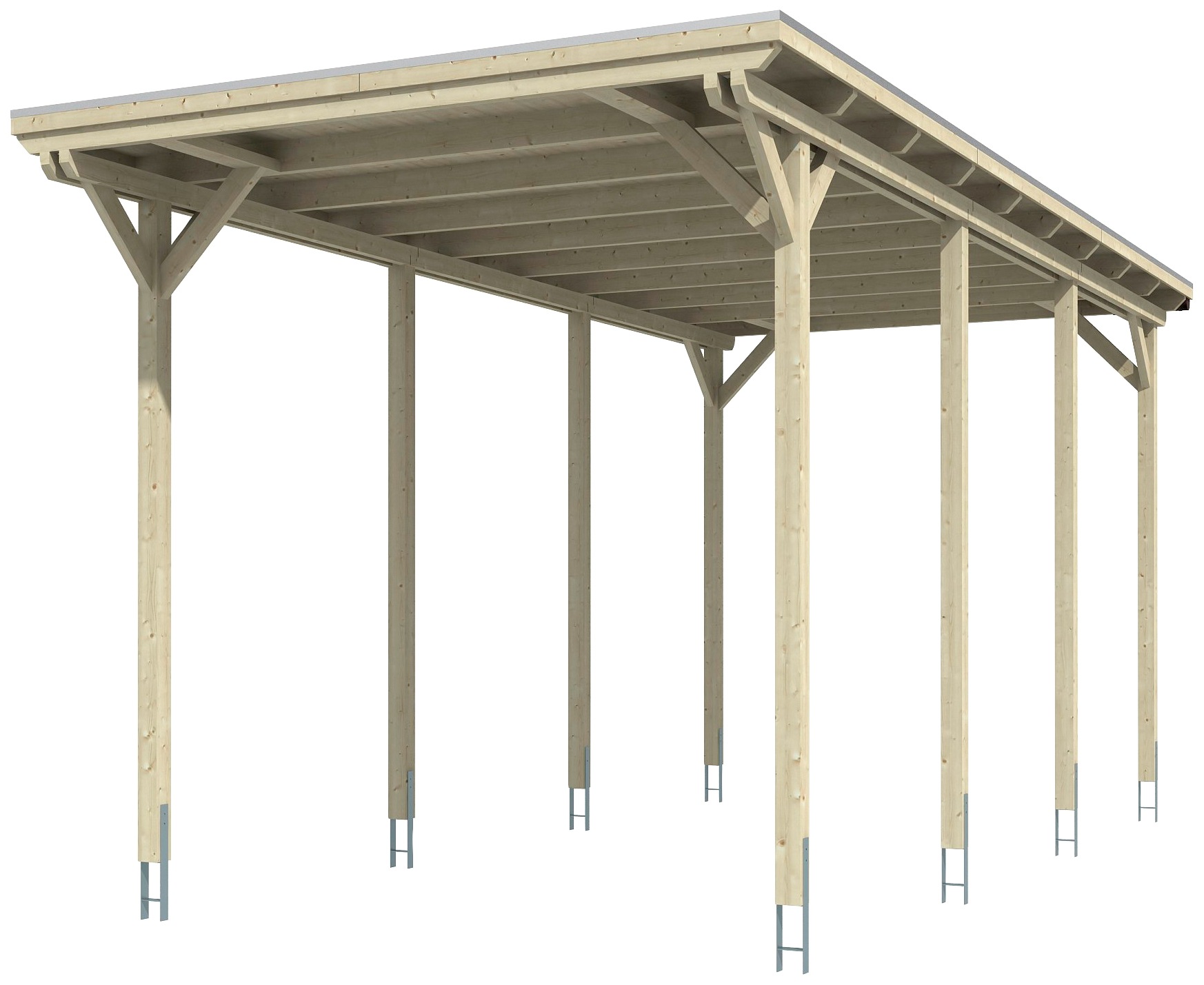 Skan Holz Carport Emsland Caravan 404 cm x 846 cm Weiß günstig online kaufen