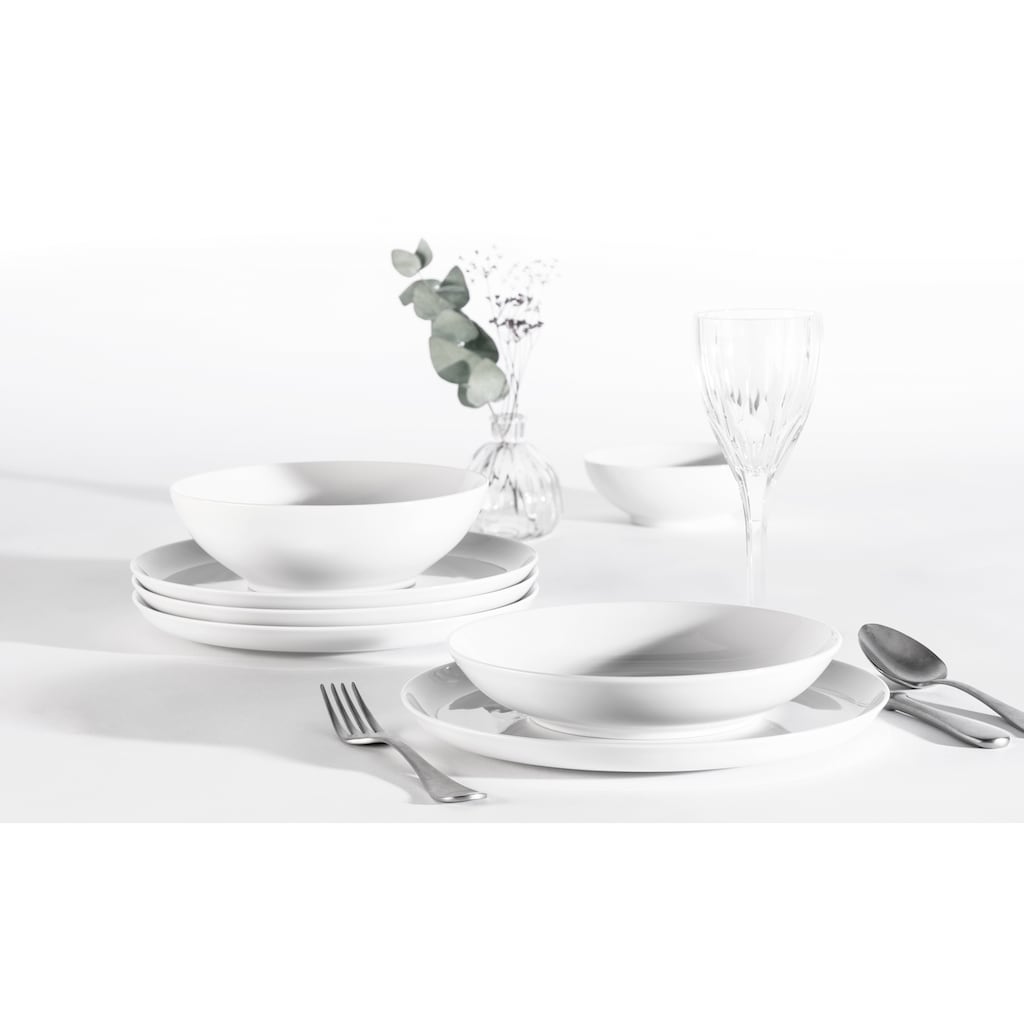 Seltmann Weiden Tafelservice »Teller Set, Geschirr-Set Lido«, (Set, 12 tlg., 6x Speiseteller rund 26 cm
6x Suppenteller rund 21 cm), Geschirr, weiß, Made in Germany, 12 Teile, für 6 Personen